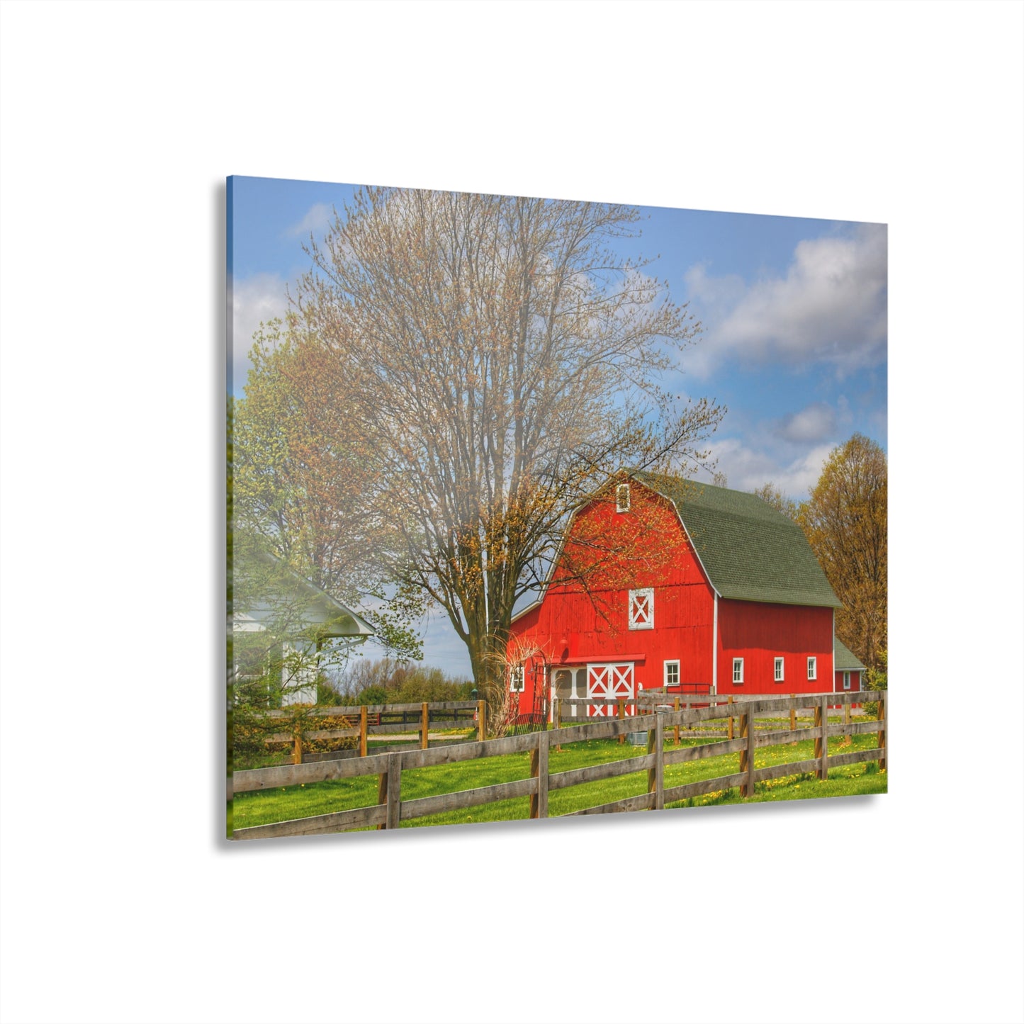 U R There Photography Sohn Road Red Rustic Farmhouse Acrylic Wall Print