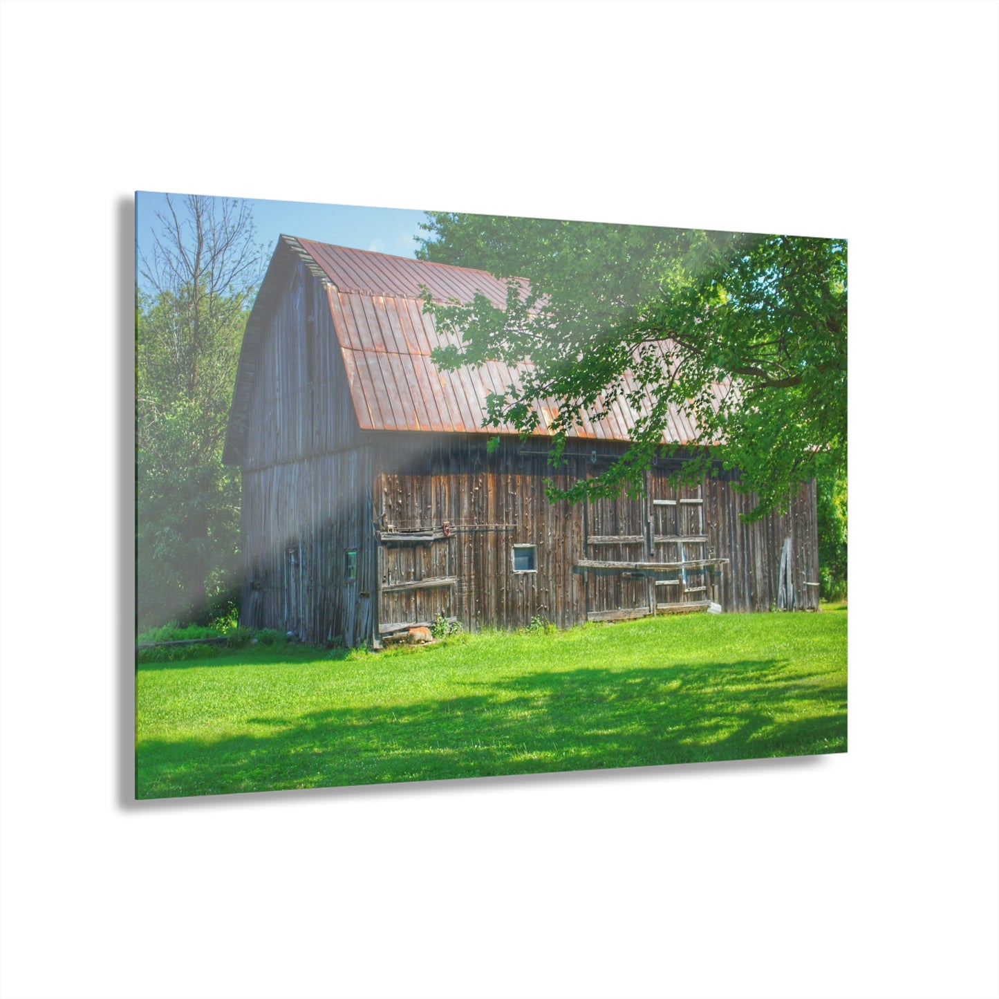 U R There Photography Sergent Road Grey Rustic Farmhouse Acrylic Wall Print
