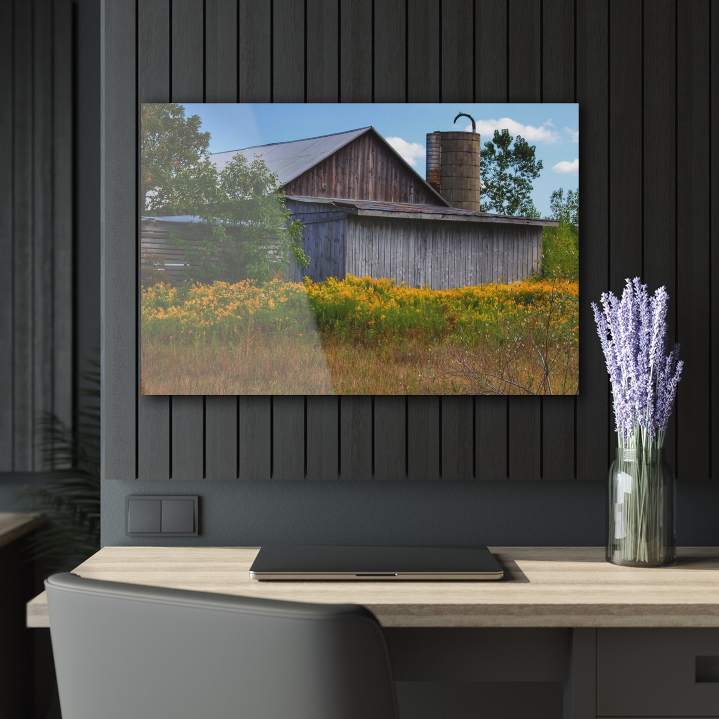 U R There Photography Church Road Grey II Rustic Farmhouse Acrylic Wall Print