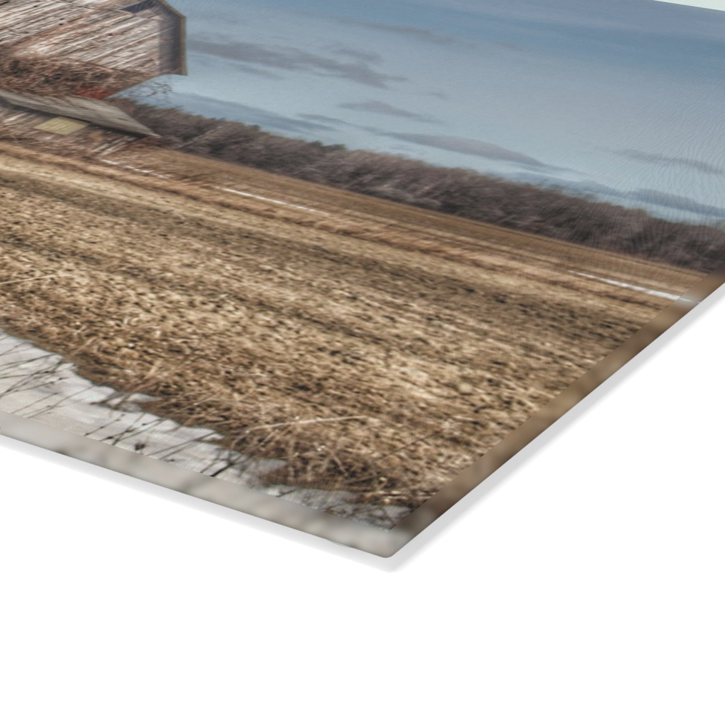 U R There Photography South Church Road Rusty Red Rustic Farmhouse Tempered-Glass Cutting Board