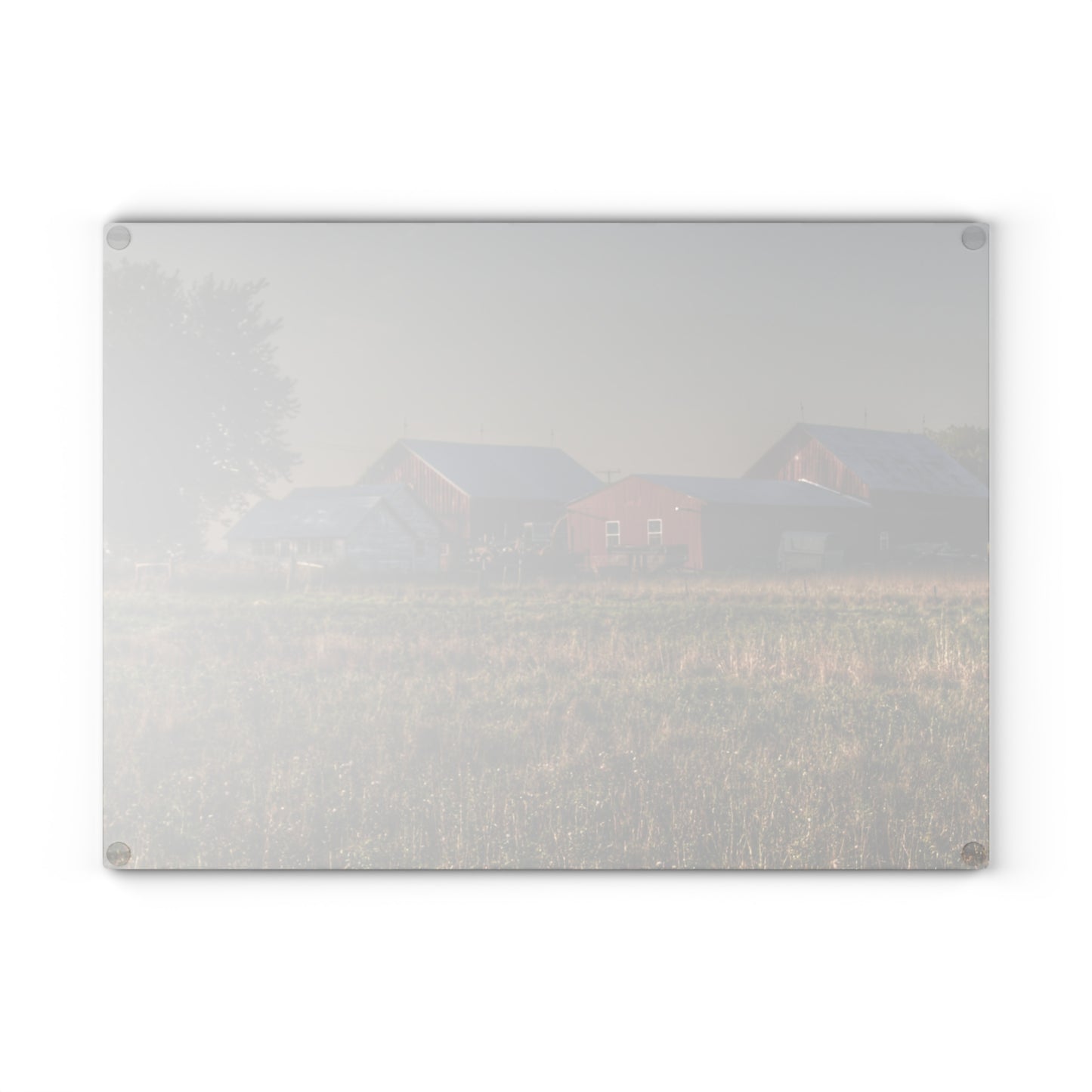 U R There Photography Shaw Road Farm Rustic Farmhouse Tempered-Glass Cutting Board