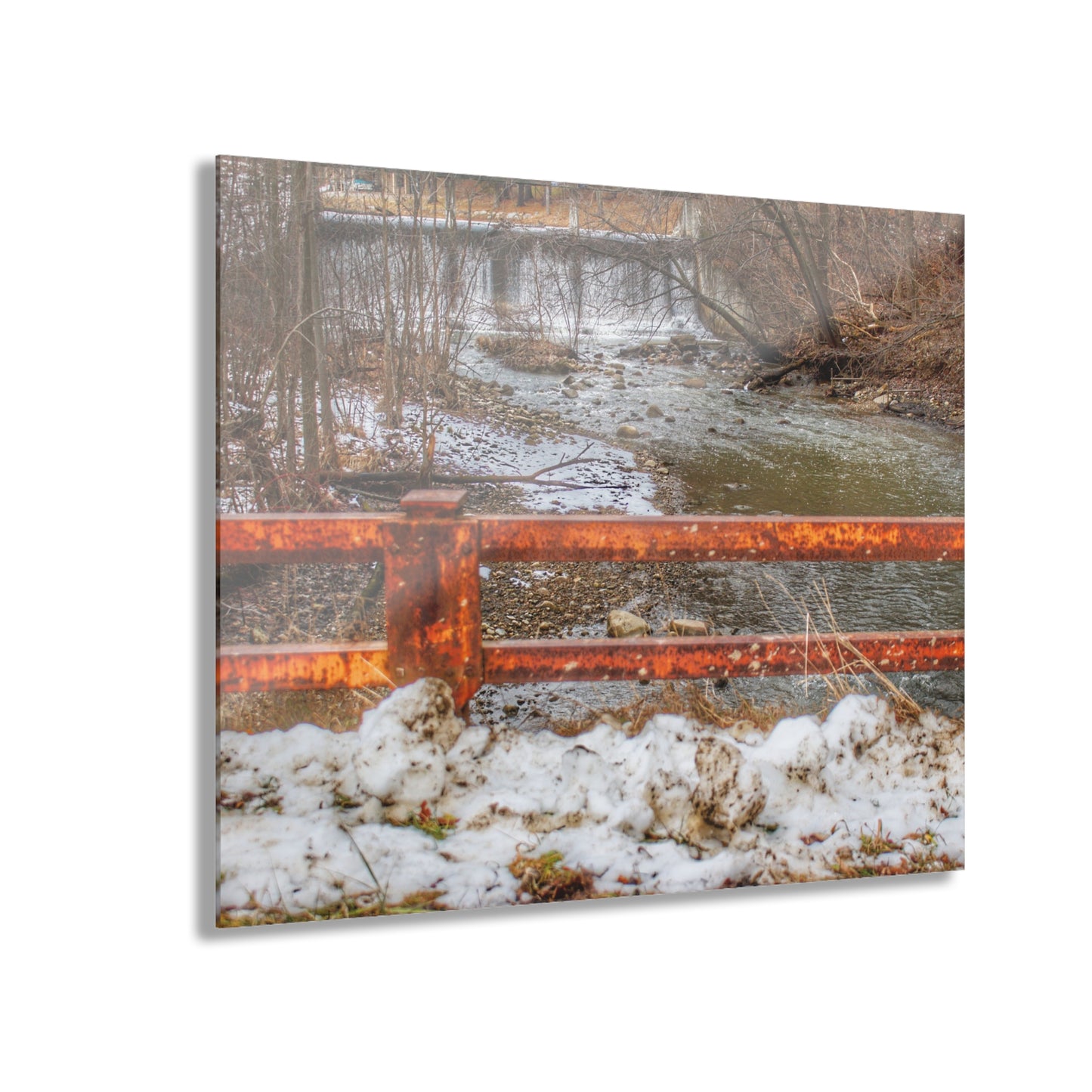 U R There Photography Piersonville Road Dam Rustic Farmhouse Acrylic Wall Print