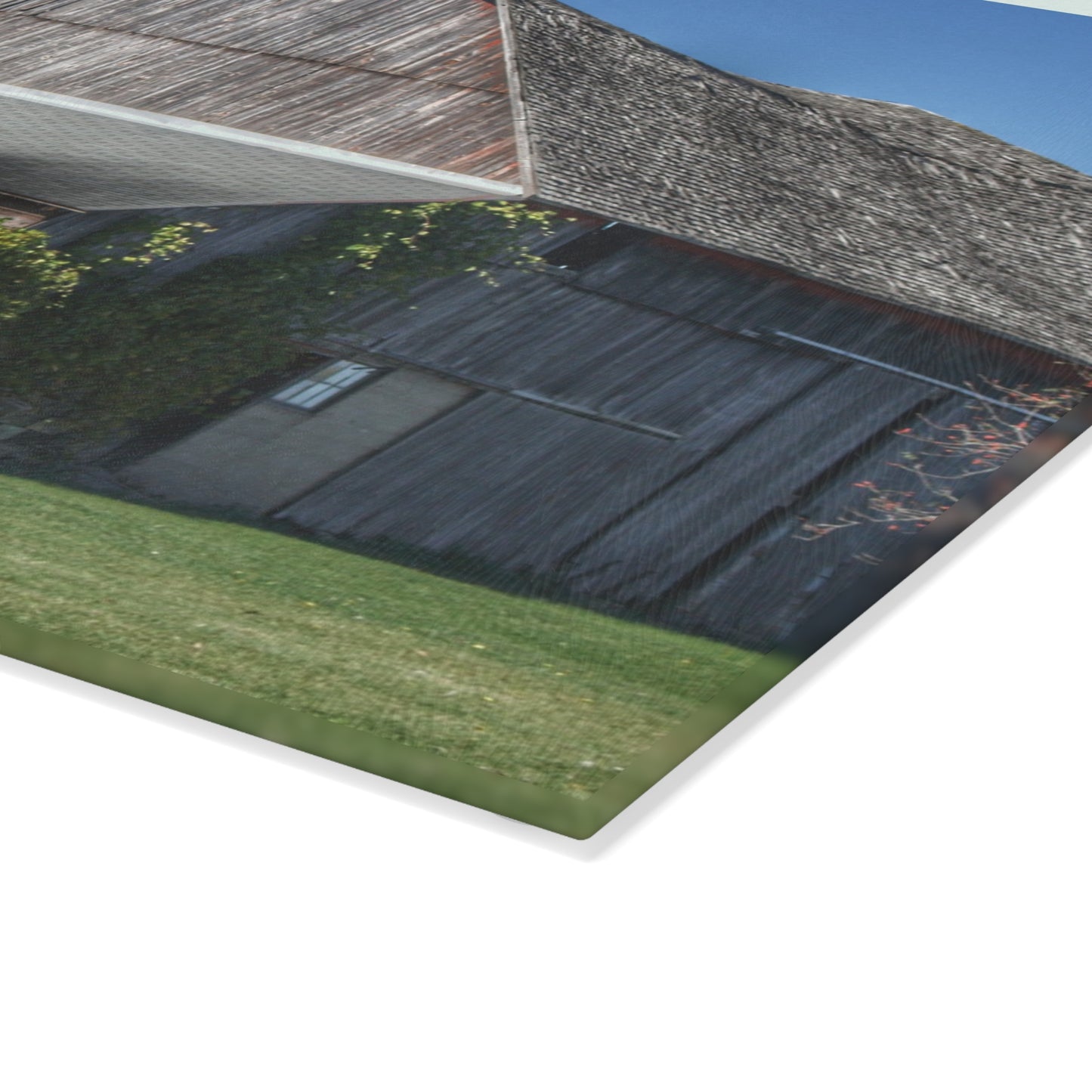 U R There Photography Snover Old Grey Rustic Farmhouse Tempered-Glass Cutting Board