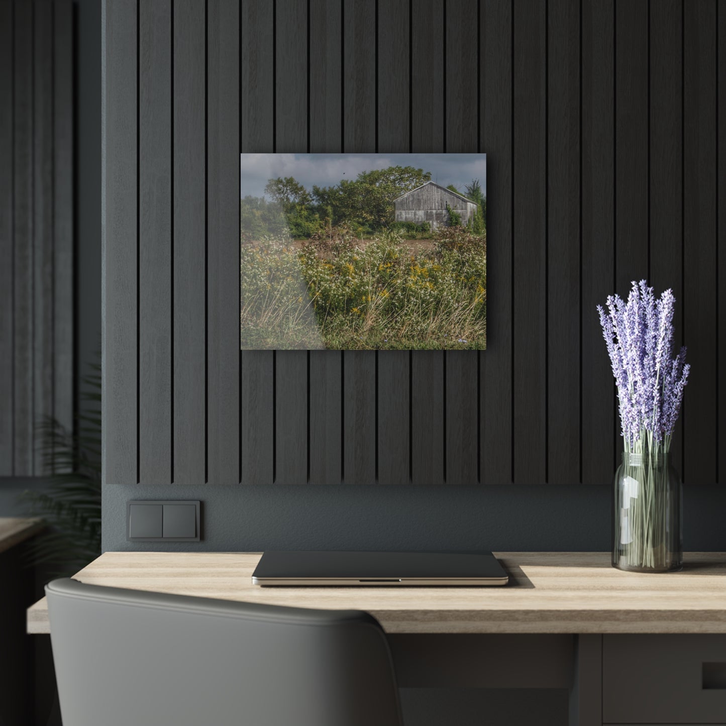 U R There Photography Almont Road Grey Rustic Farmhouse Acrylic Wall Print