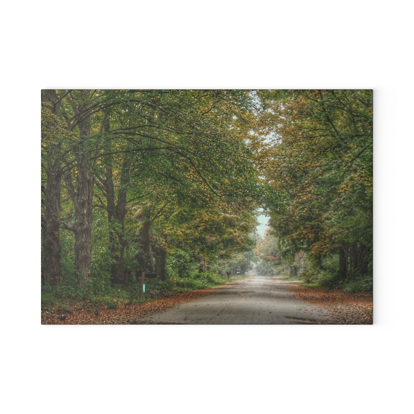 U R There Photography Country Roads in Millington Rustic Farmhouse Tempered-Glass Cutting Board