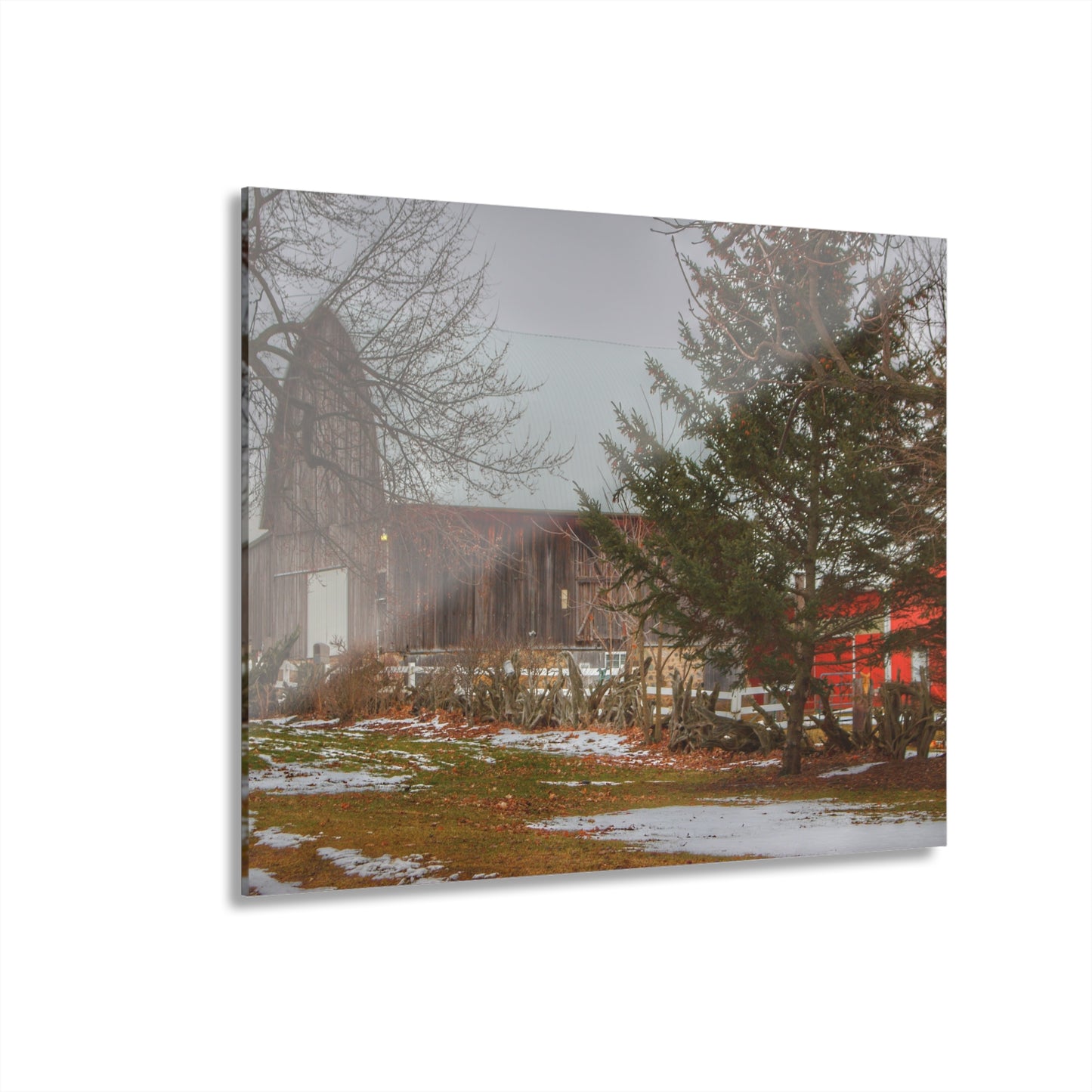 U R There Photography Schott Road Grey II Rustic Farmhouse Acrylic Wall Print
