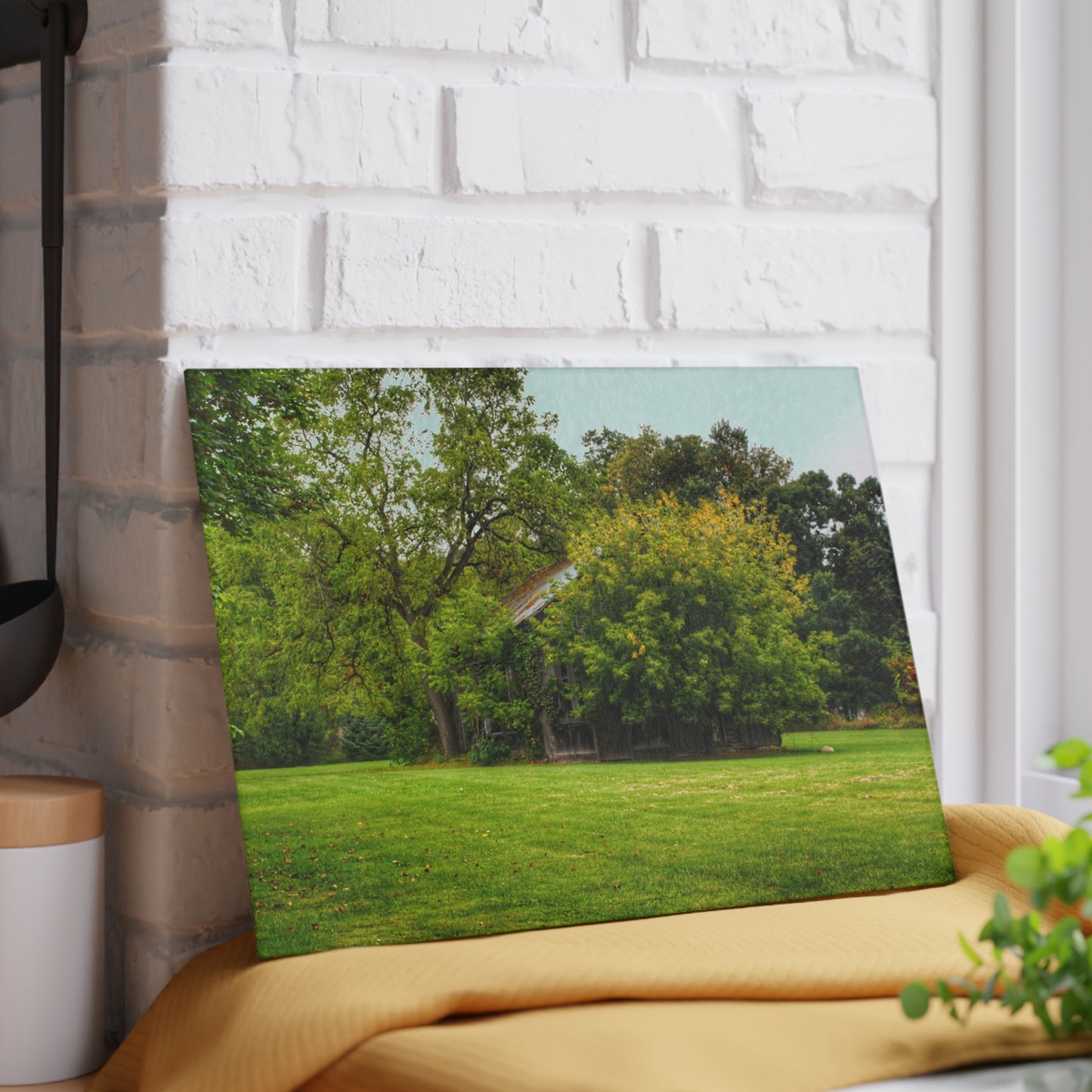 U R There Photography Hidden Past I Rustic Farmhouse Tempered-Glass Cutting Board