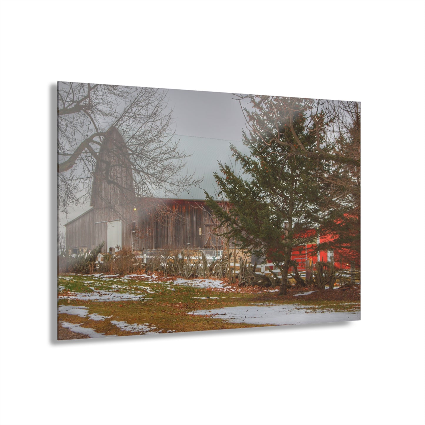 U R There Photography Schott Road Grey II Rustic Farmhouse Acrylic Wall Print