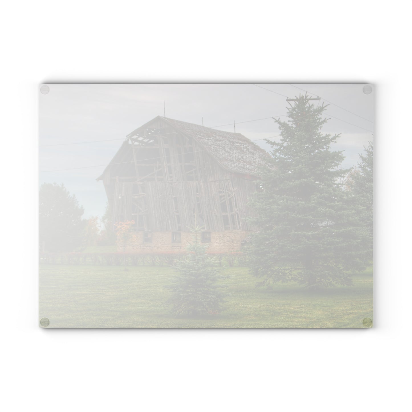 U R There Photography Rich Road Falling Grey I Rustic Farmhouse Tempered-Glass Cutting Board