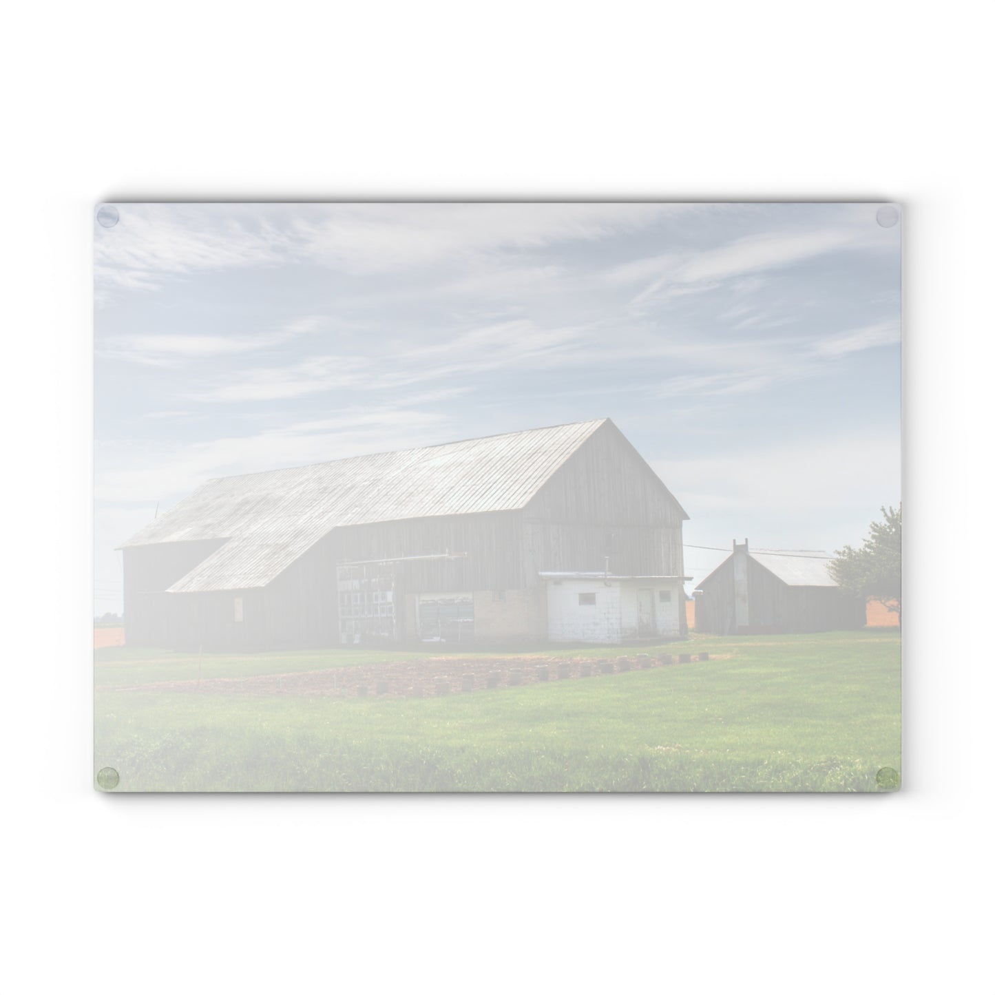 U R There Photography Bay Port Road Greys Rustic Farmhouse Tempered-Glass Cutting Board