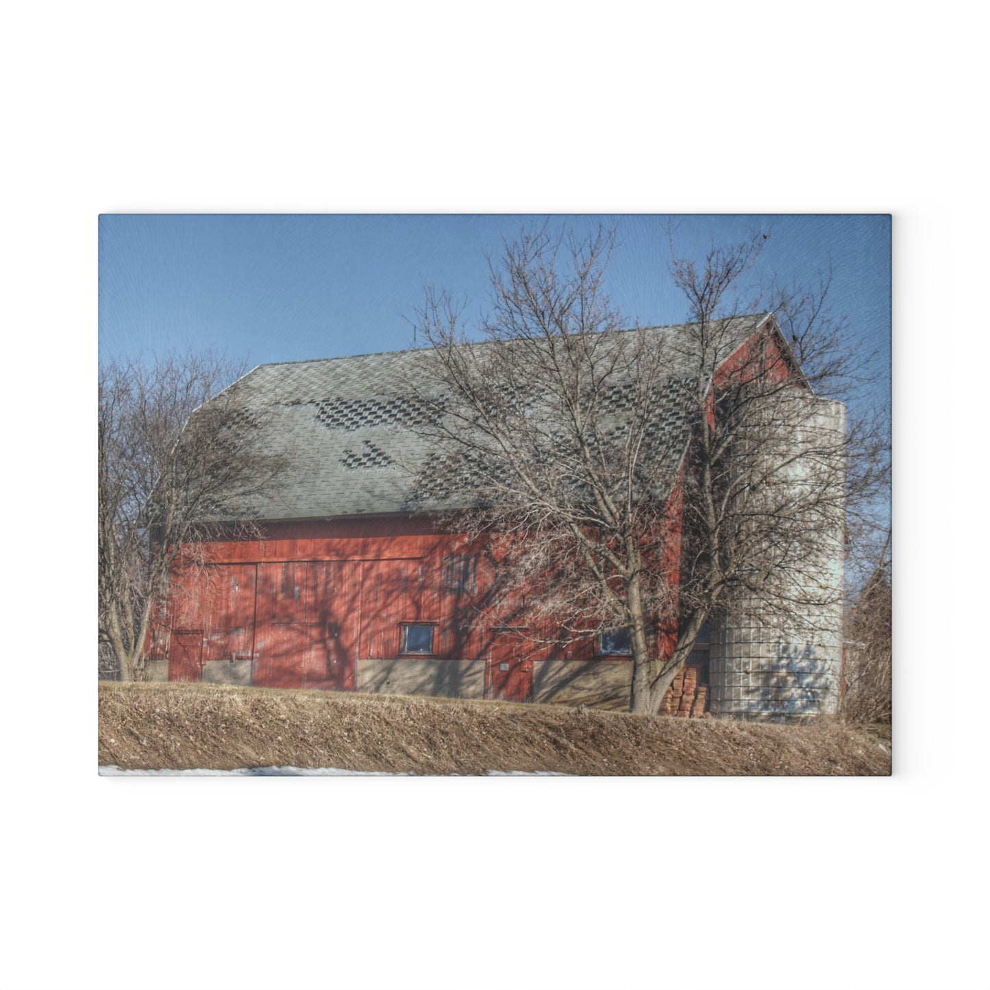 U R There Photography Van Dyke Red II Rustic Farmhouse Tempered-Glass Cutting Board