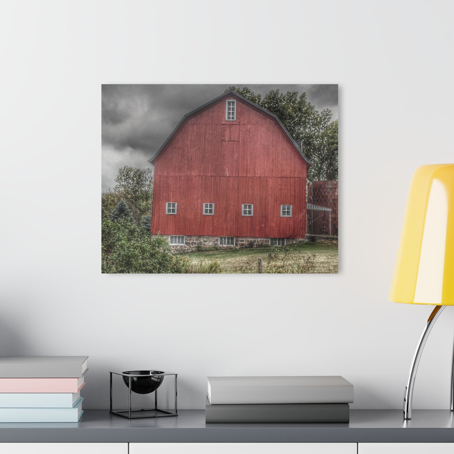 U R There Photography Vassar Road Red II Rustic Farmhouse Acrylic Wall Print