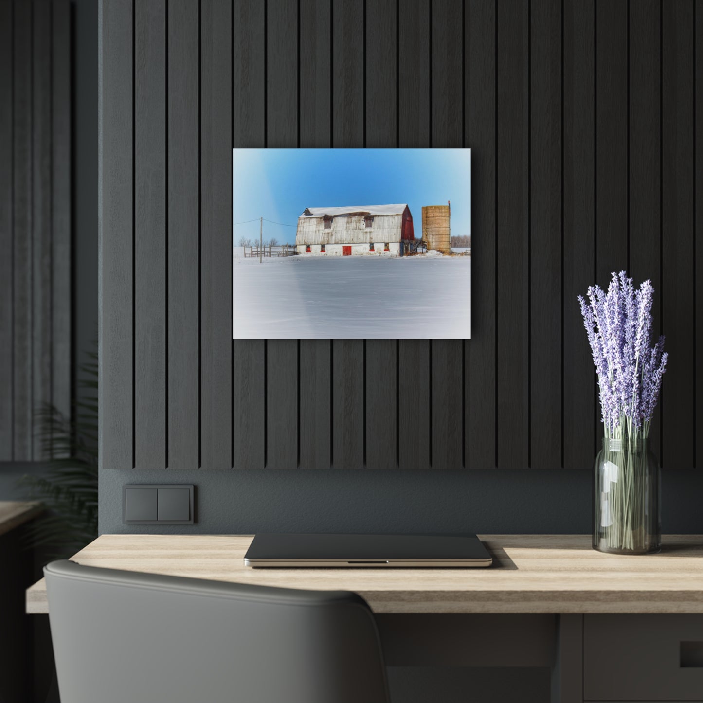 U R There Photography Bay City - Forestville Block Red Rustic Farmhouse Acrylic Wall Print