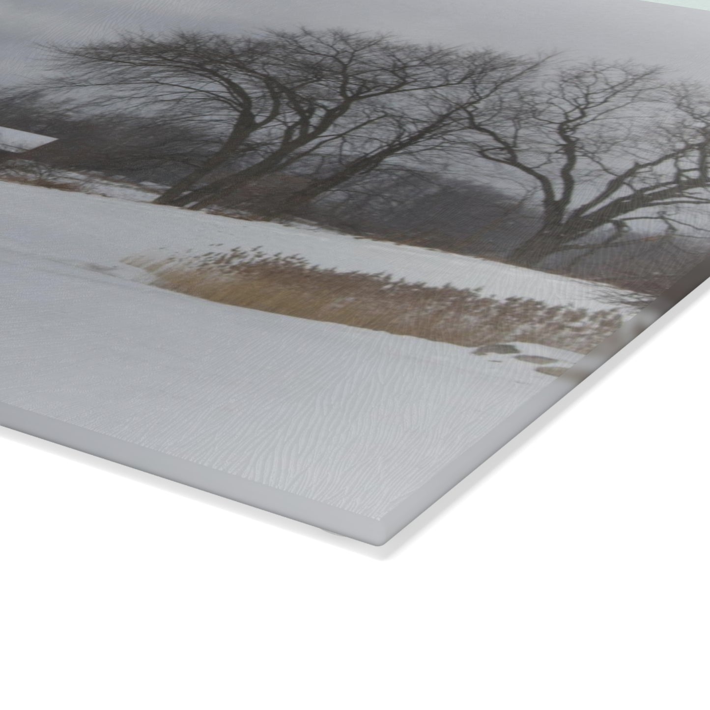 U R There Photography Across the Field on Sandy Lane Rustic Farmhouse Tempered-Glass Cutting Board