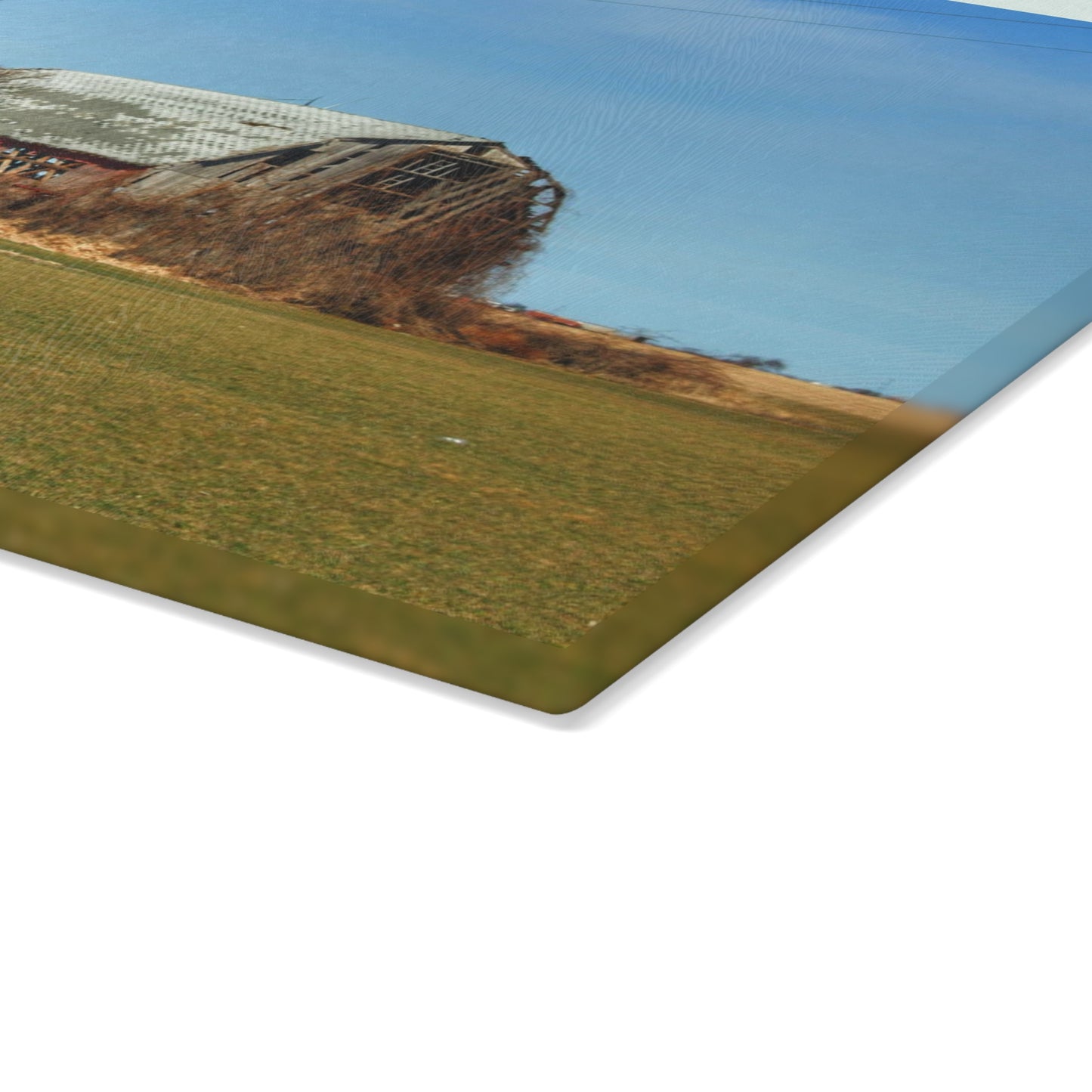 U R There Photography Bay City - Forestville Forgotten Grey Rustic Farmhouse Tempered-Glass Cutting Board