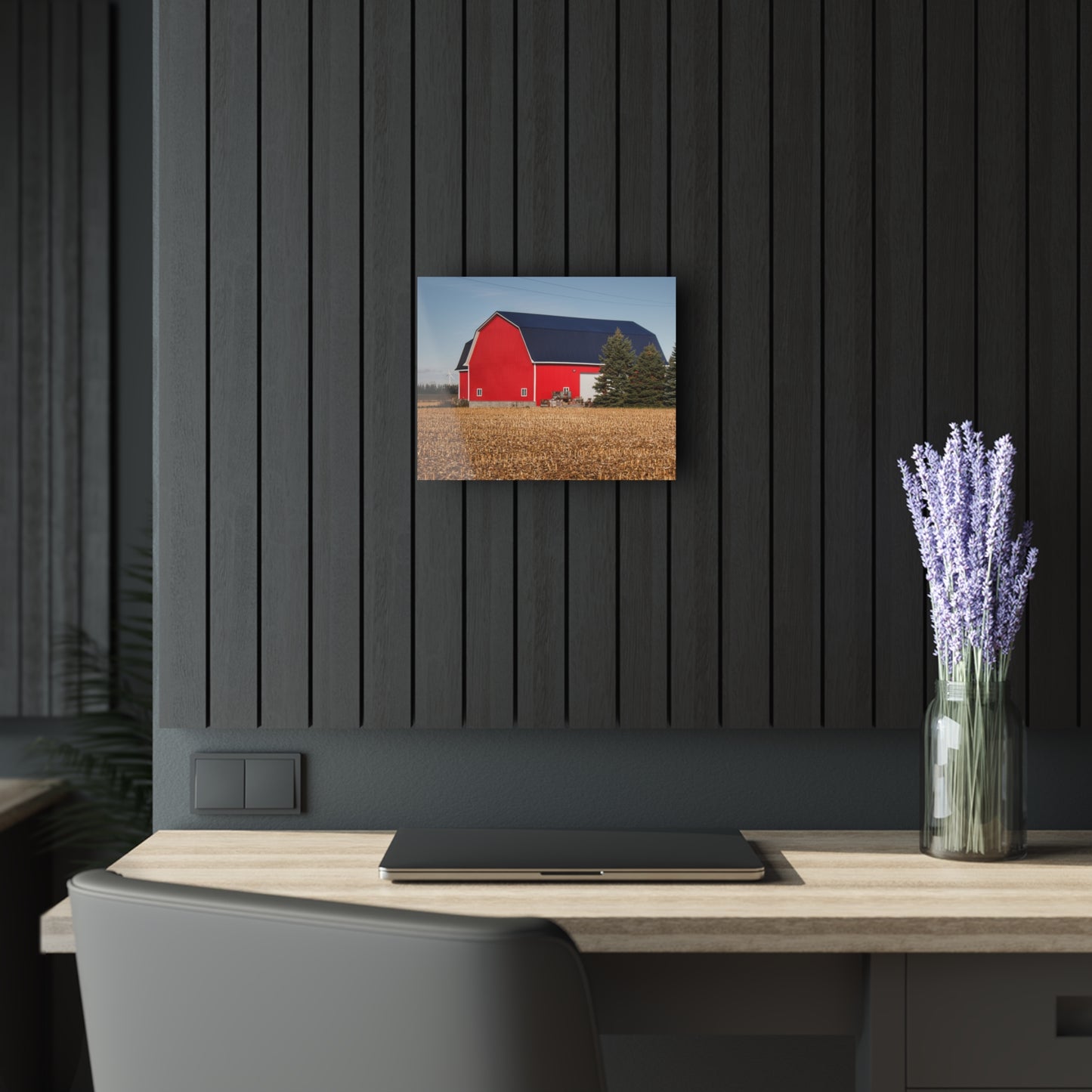 U R There Photography South Kirk Road Modern Red Rustic Farmhouse Acrylic Wall Print