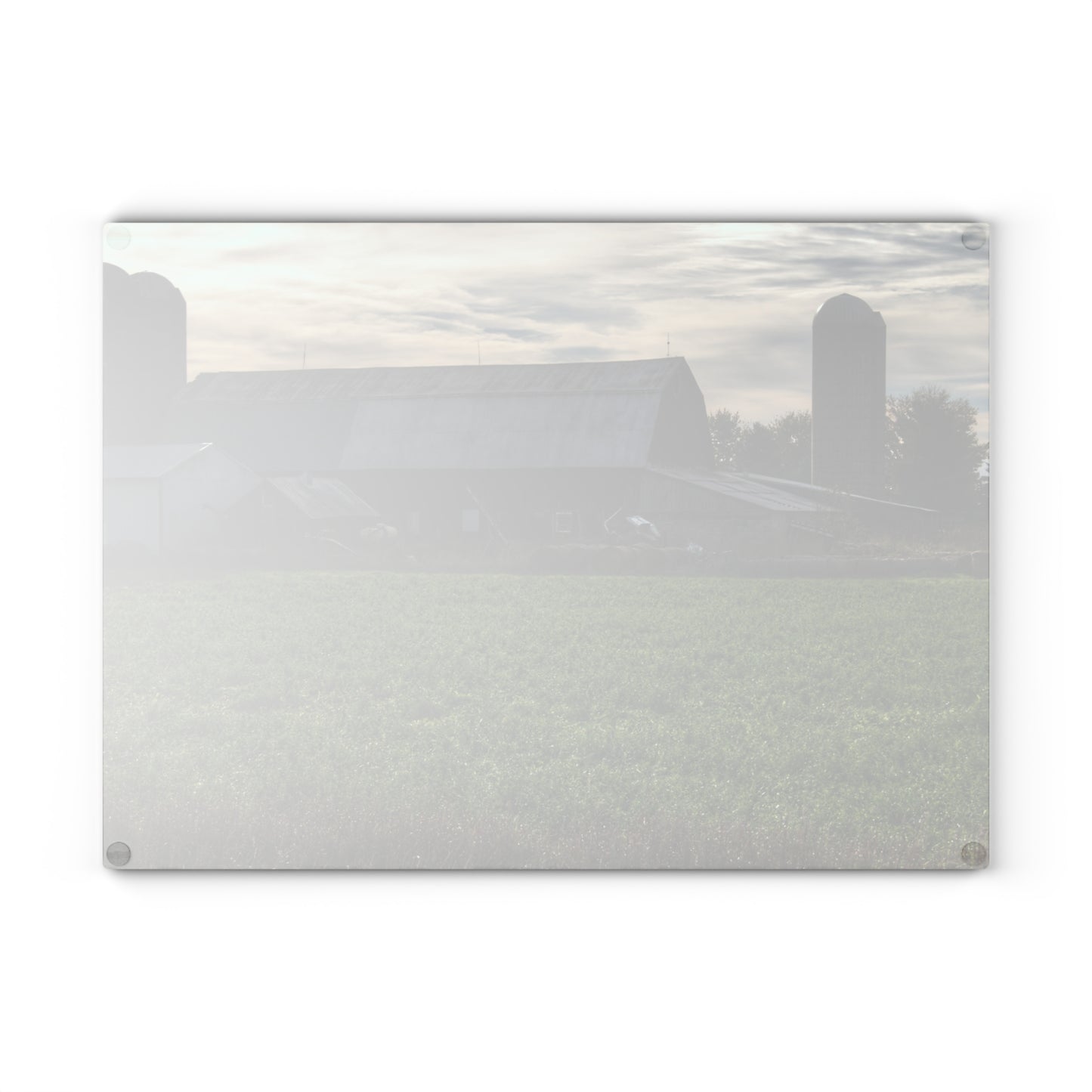 U R There Photography Shepard Road Farm II Rustic Farmhouse Tempered-Glass Cutting Board
