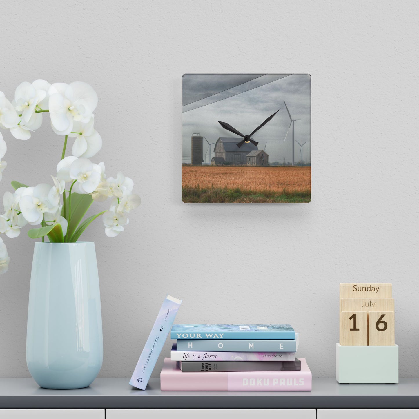 Rustic Farmhouse Wall Clock featuring Pinabog Greys