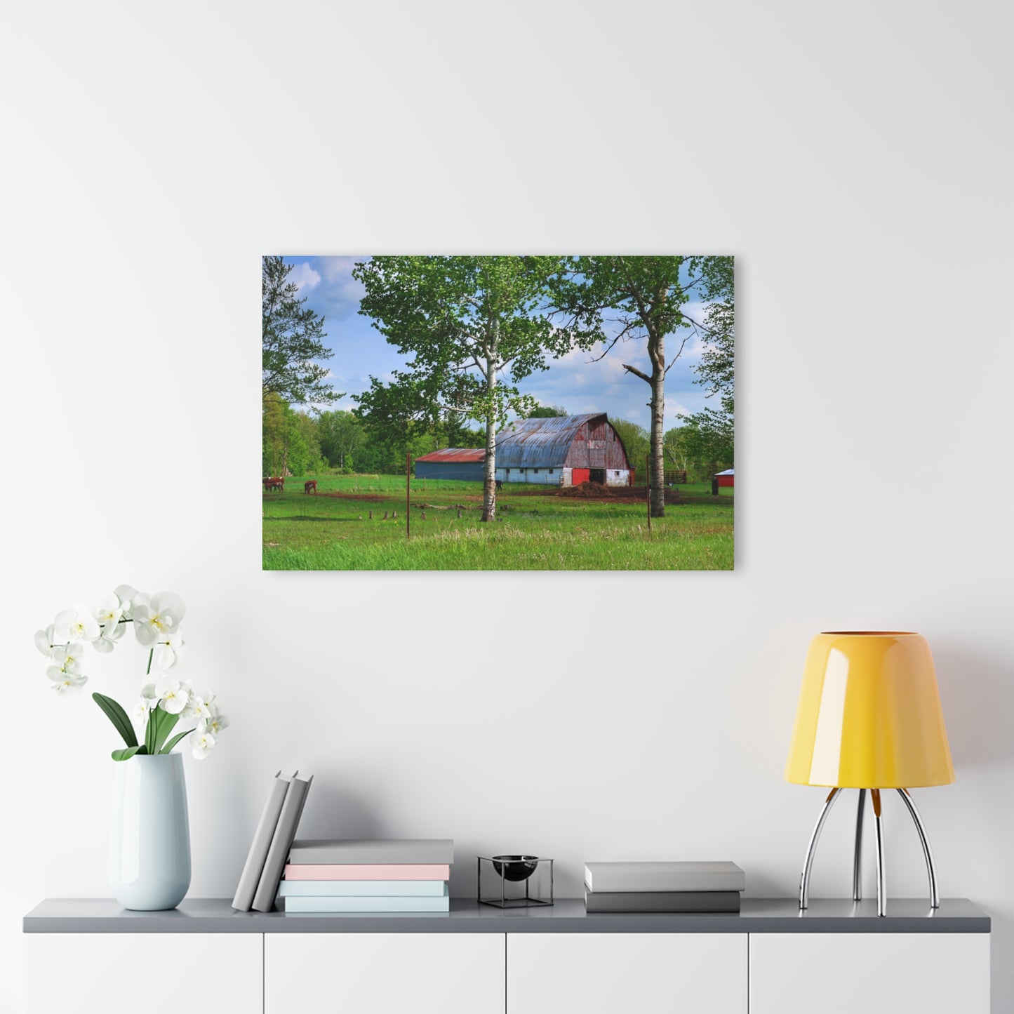 U R There Photography Shepard Road Hillman Red Rustic Farmhouse Acrylic Wall Print
