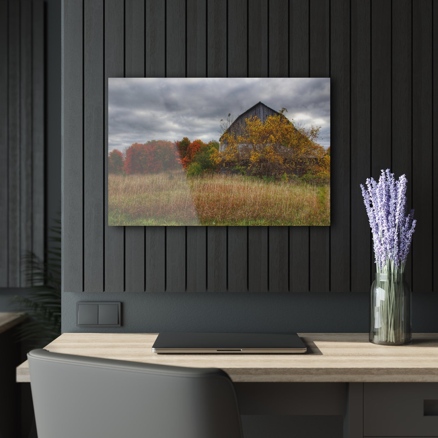 U R There Photography Church Road Grey III Rustic Farmhouse Acrylic Wall Print