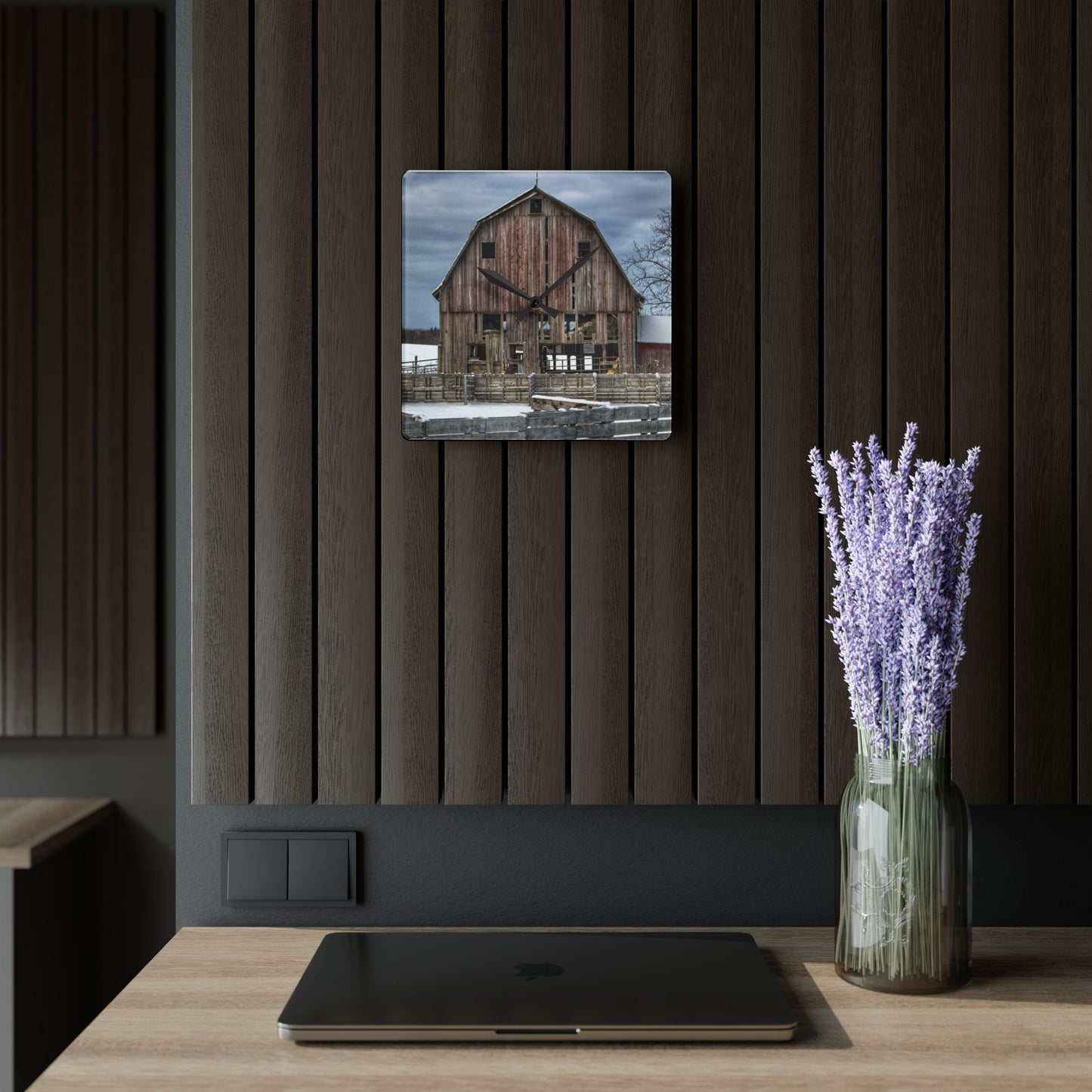 Rustic Farmhouse Wall Clock featuring Old Marathon