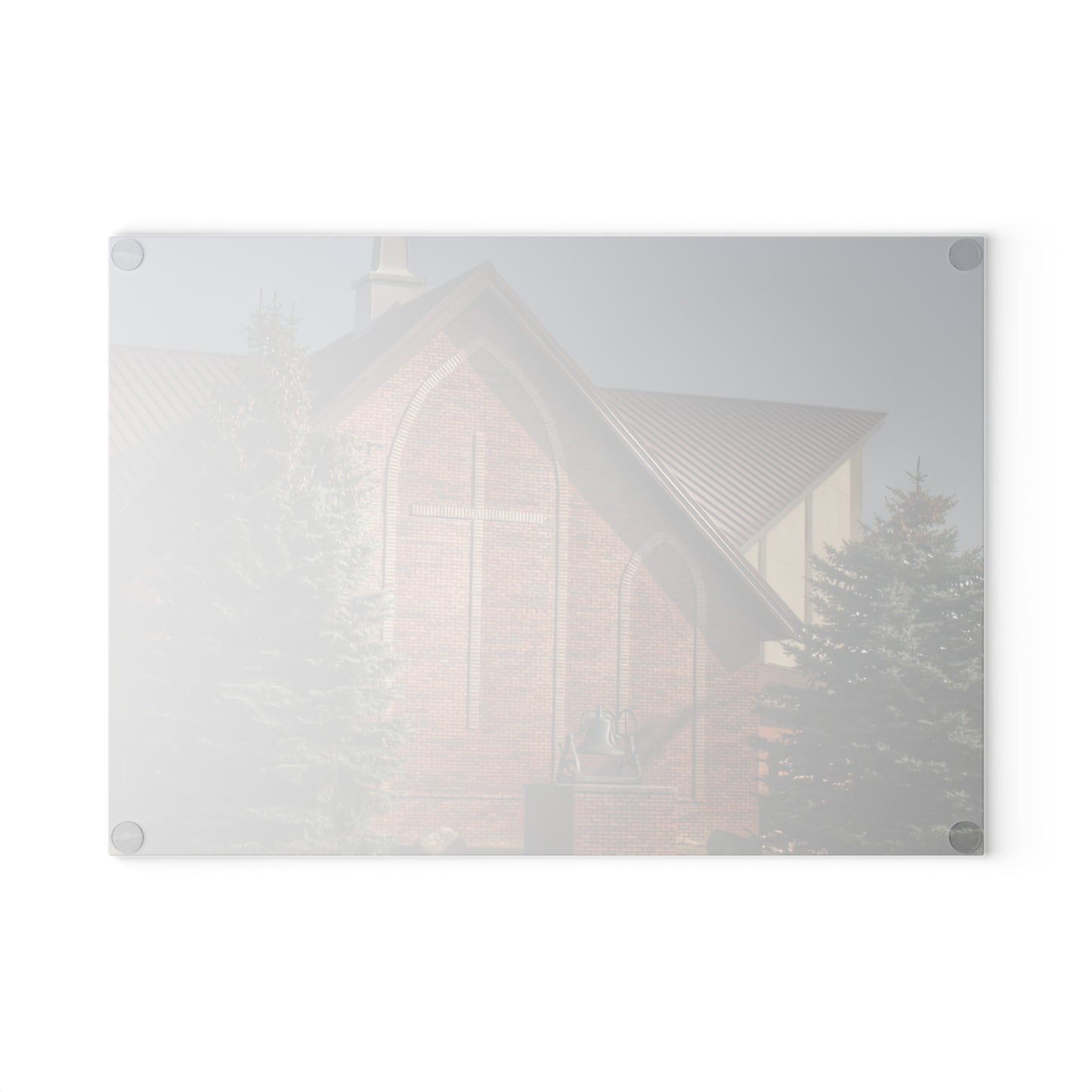 U R There Photography Church on Irish Road Rustic Farmhouse Tempered-Glass Cutting Board