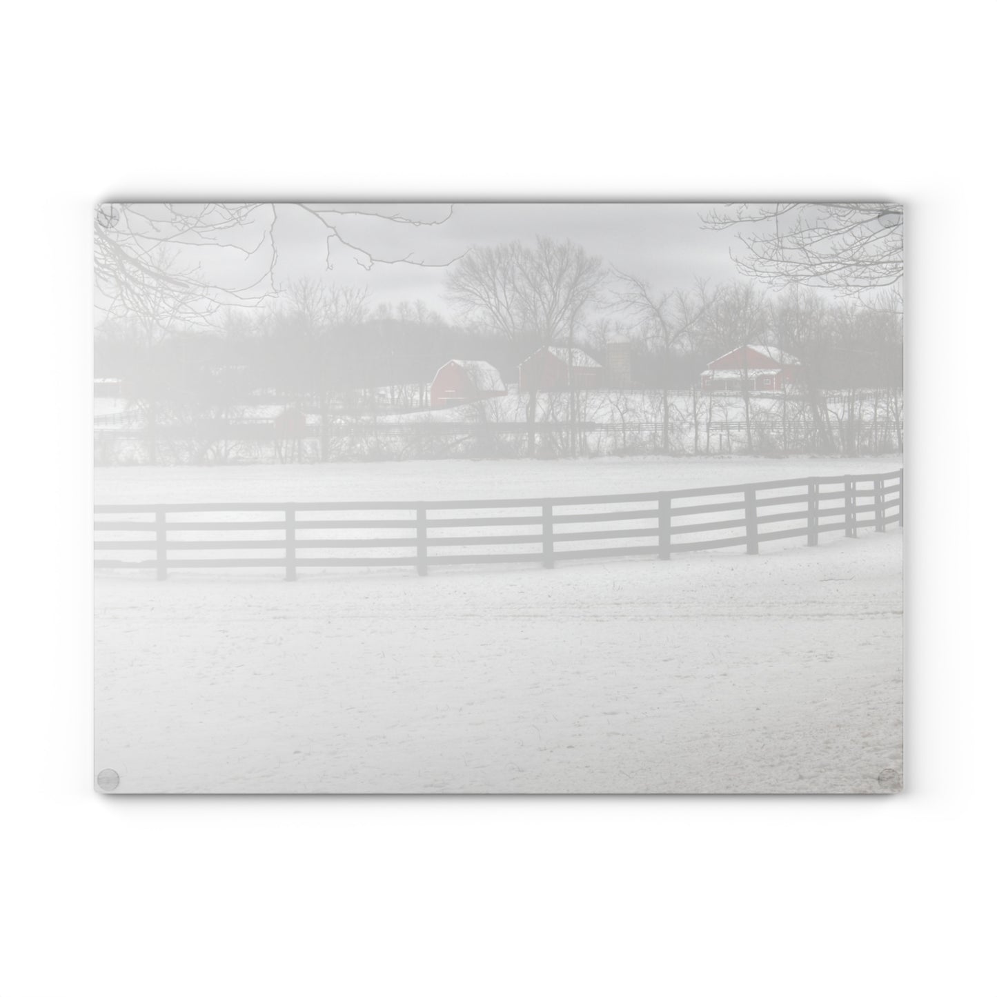 U R There Photography Barns of Barber Road II Rustic Farmhouse Tempered-Glass Cutting Board