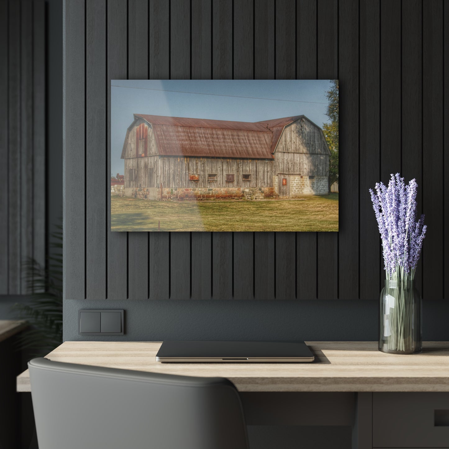 U R There Photography Irish Road Grey Rustic Farmhouse Acrylic Wall Print