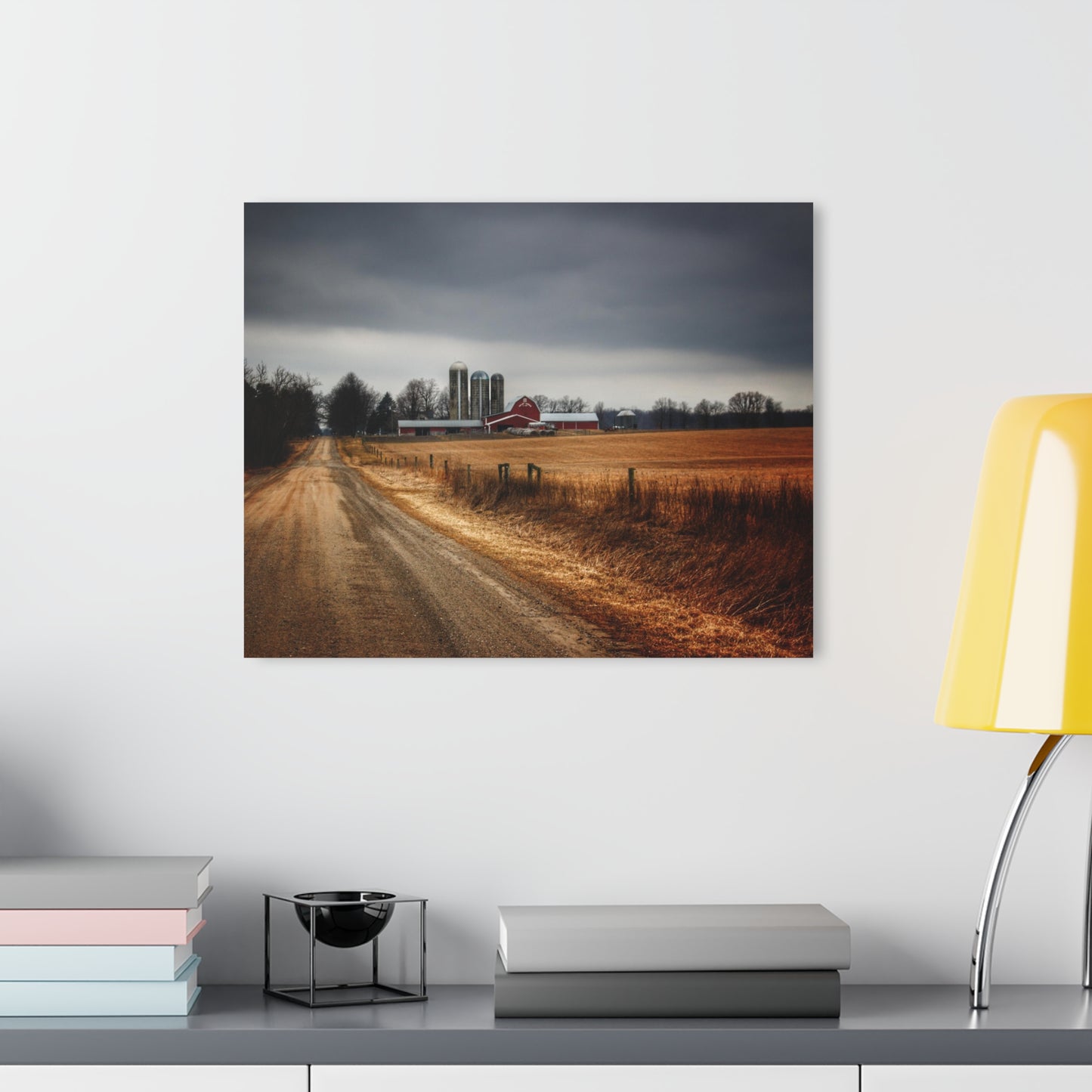 U R There Photography Across the Field on Daley Road Rustic Farmhouse Acrylic Wall Print