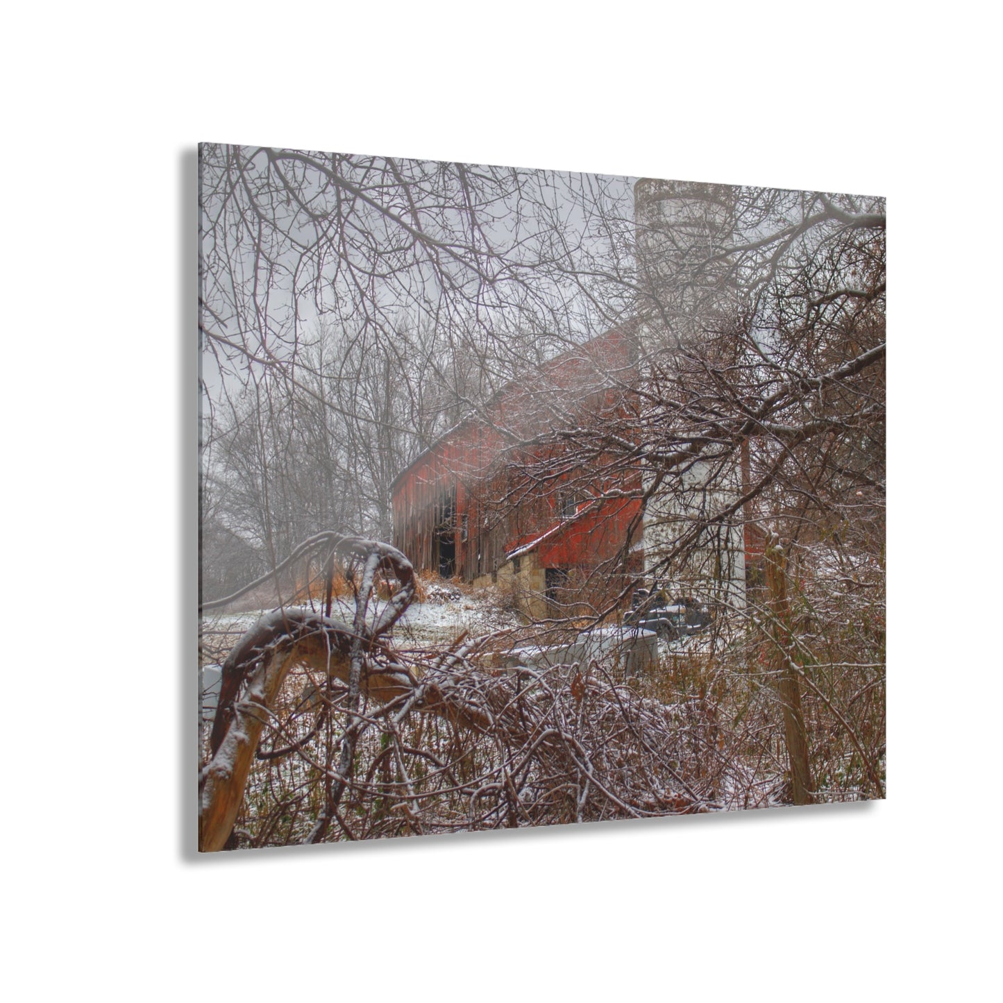 U R There Photography Sandhill Road Hidden Red I Rustic Farmhouse Acrylic Wall Print