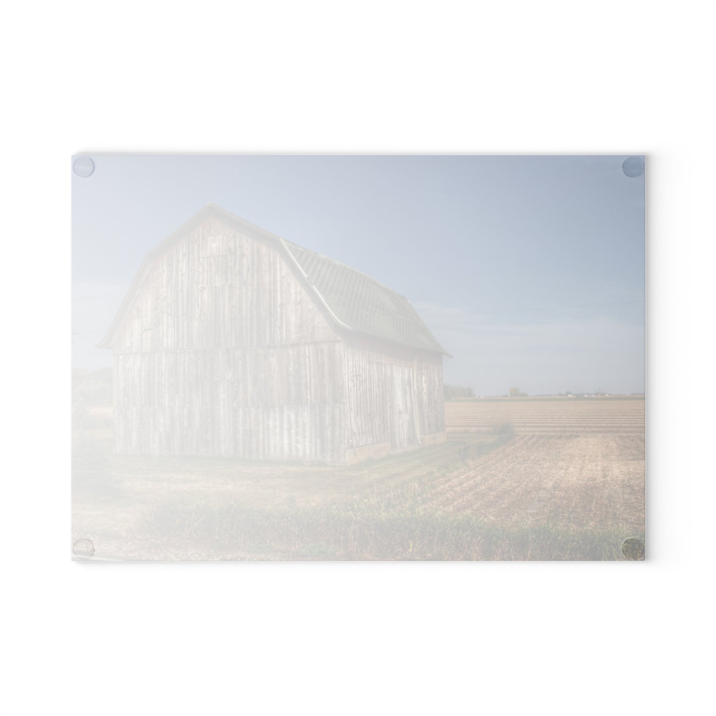 U R There Photography Vassar Road Grey Rustic Farmhouse Tempered-Glass Cutting Board