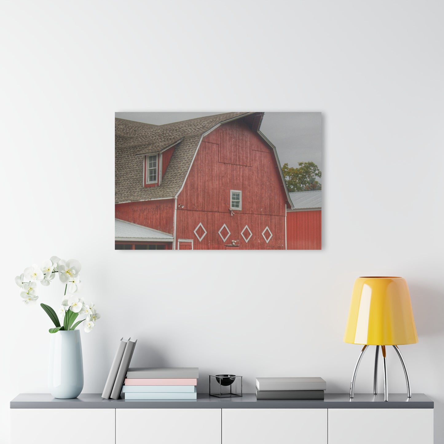 U R There Photography Brauer Road Red Rustic Farmhouse Acrylic Wall Print