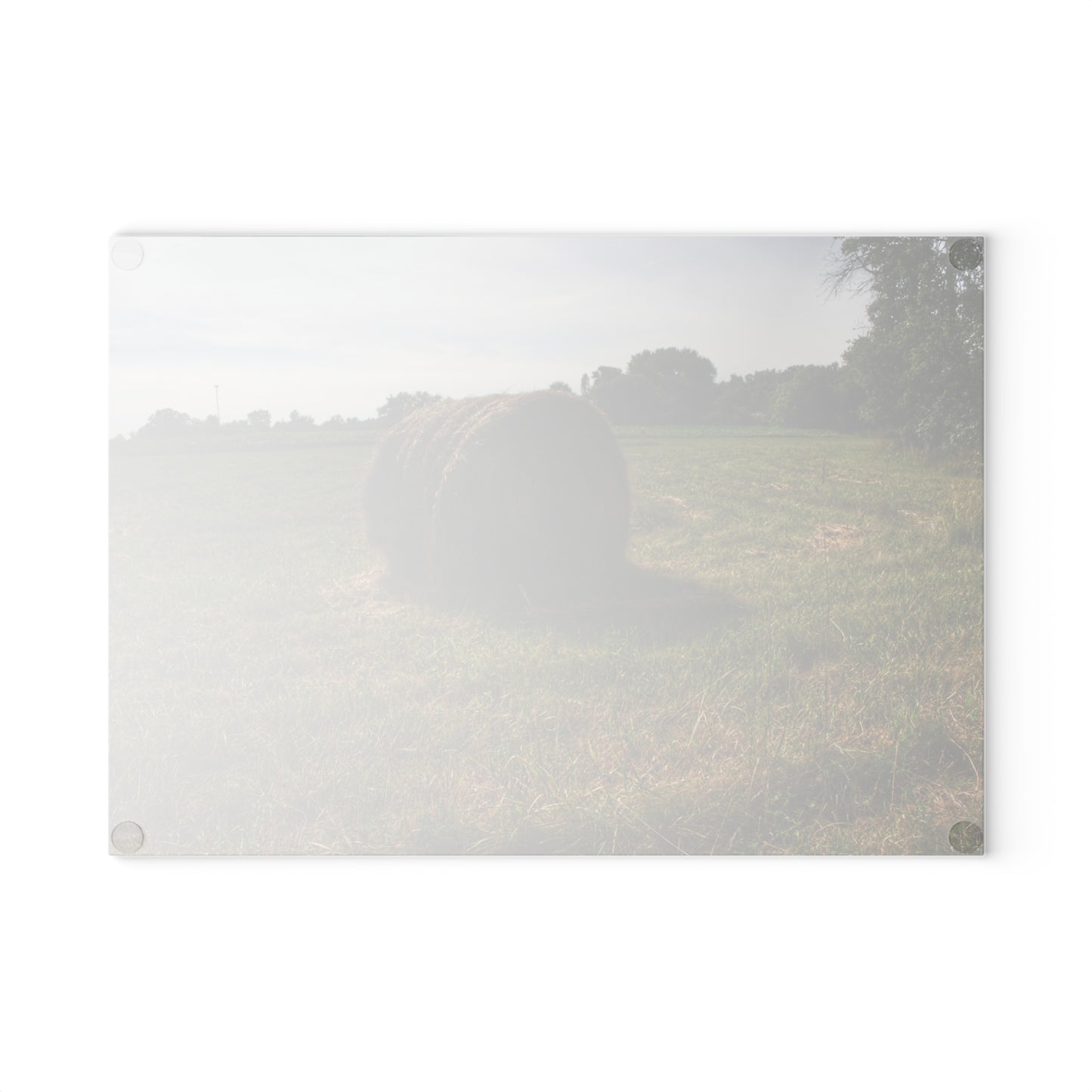 U R There Photography Summer Haybales II Rustic Farmhouse Tempered-Glass Cutting Board
