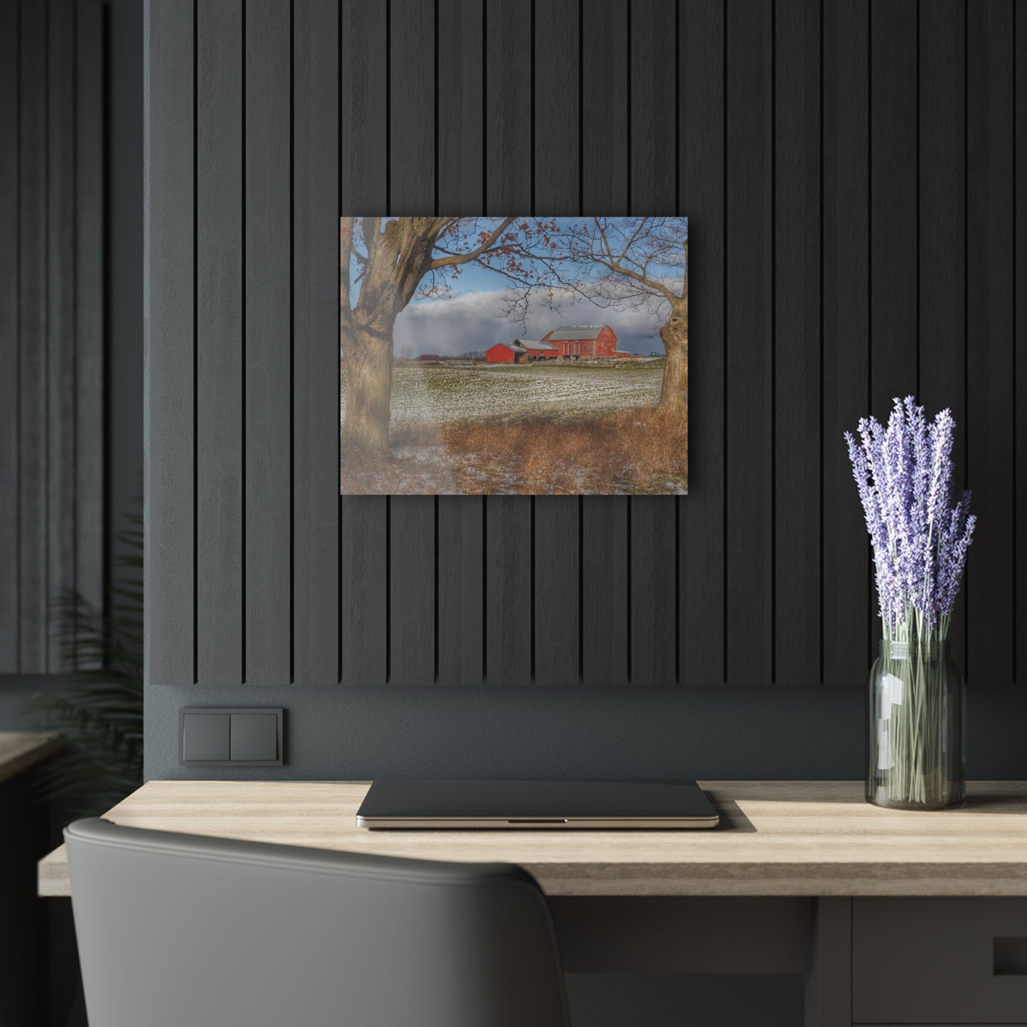 U R There Photography Approaching Storm on Edward Road Rustic Farmhouse Acrylic Wall Print