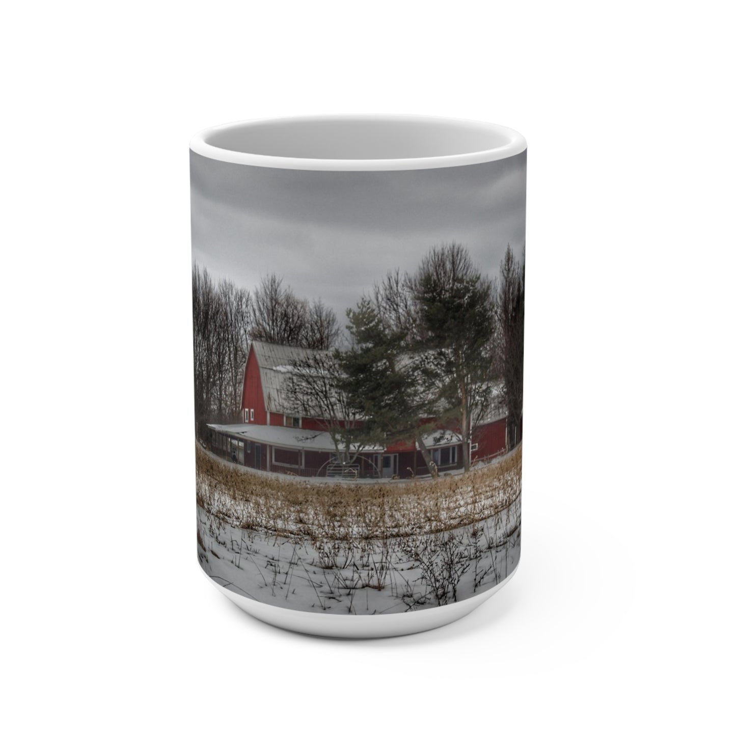 Rustic Farmhouse Coffee Mug Featuring Across the Field in Thornville