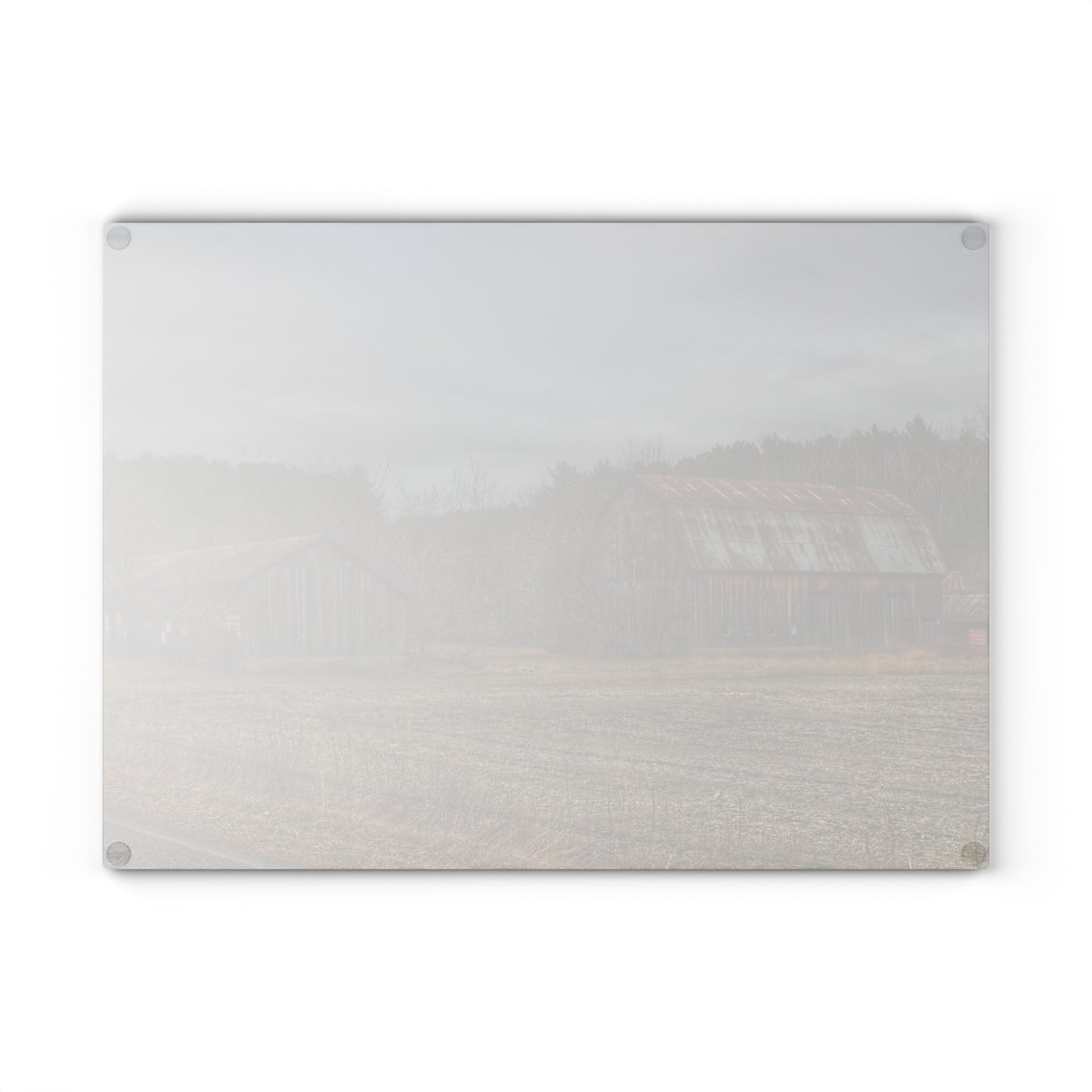 U R There Photography Barns of Arbela III Rustic Farmhouse Tempered-Glass Cutting Board
