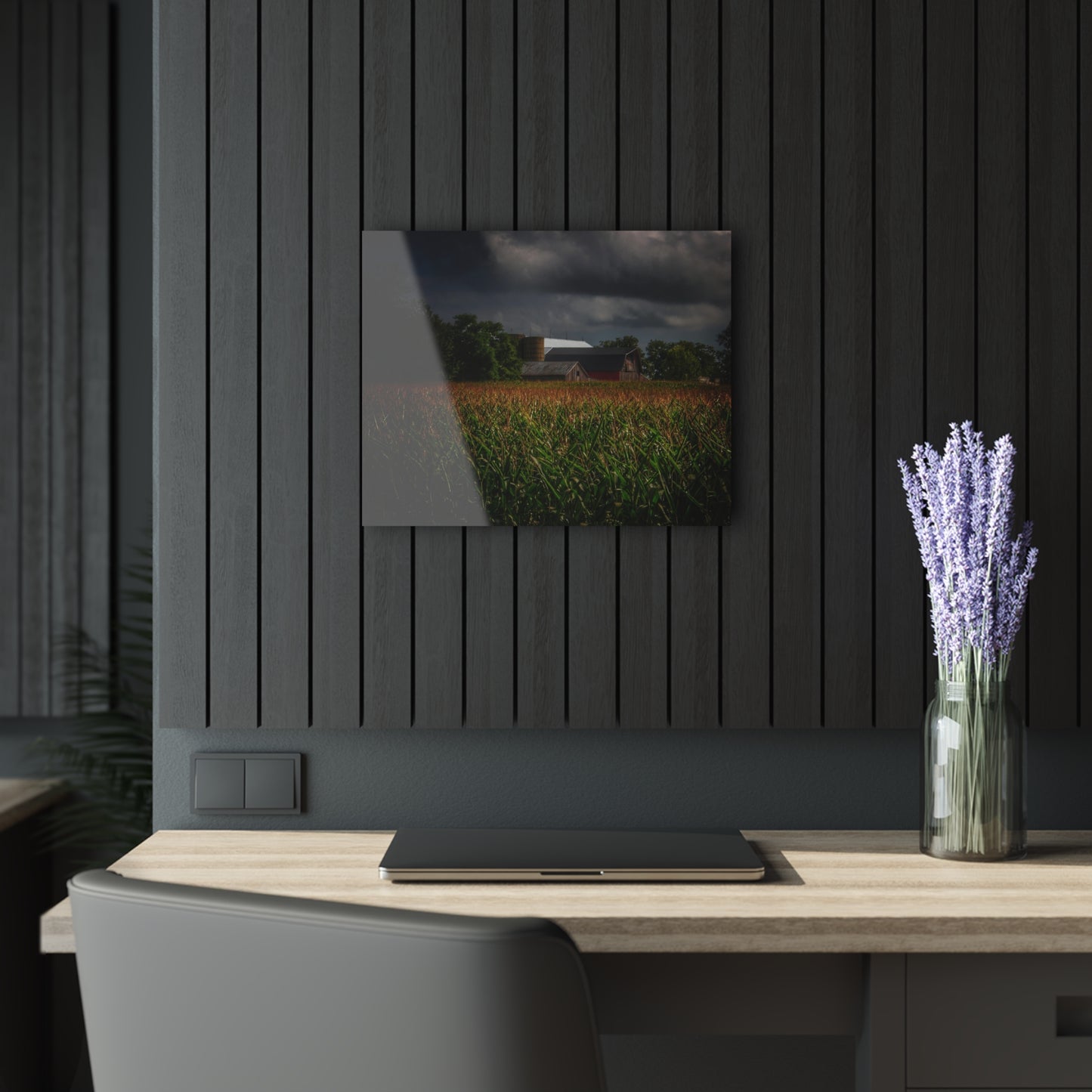 U R There Photography Bishop Road Beyond the Corn Rustic Farmhouse Acrylic Wall Print