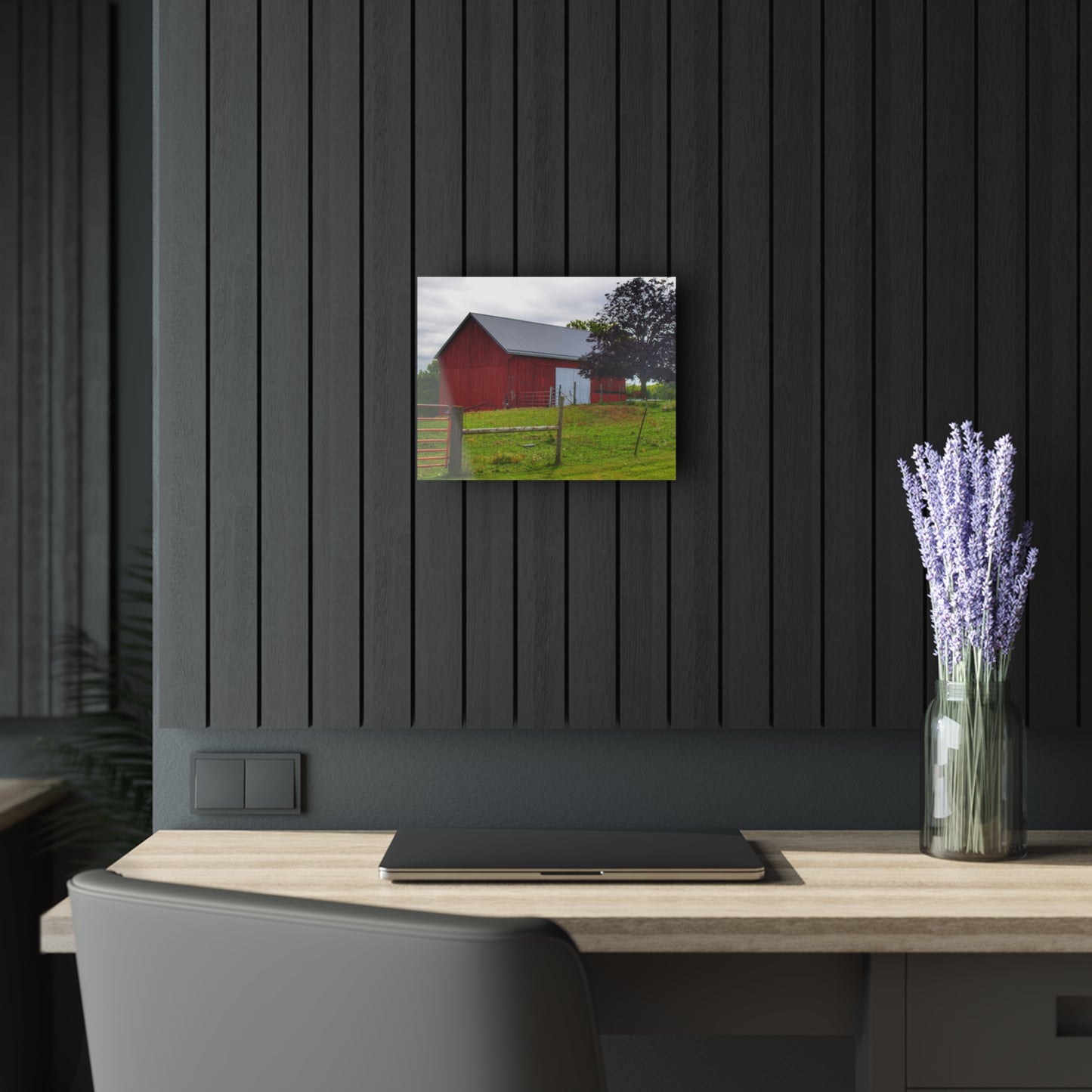 U R There Photography Slattery Red Rustic Farmhouse Acrylic Wall Print