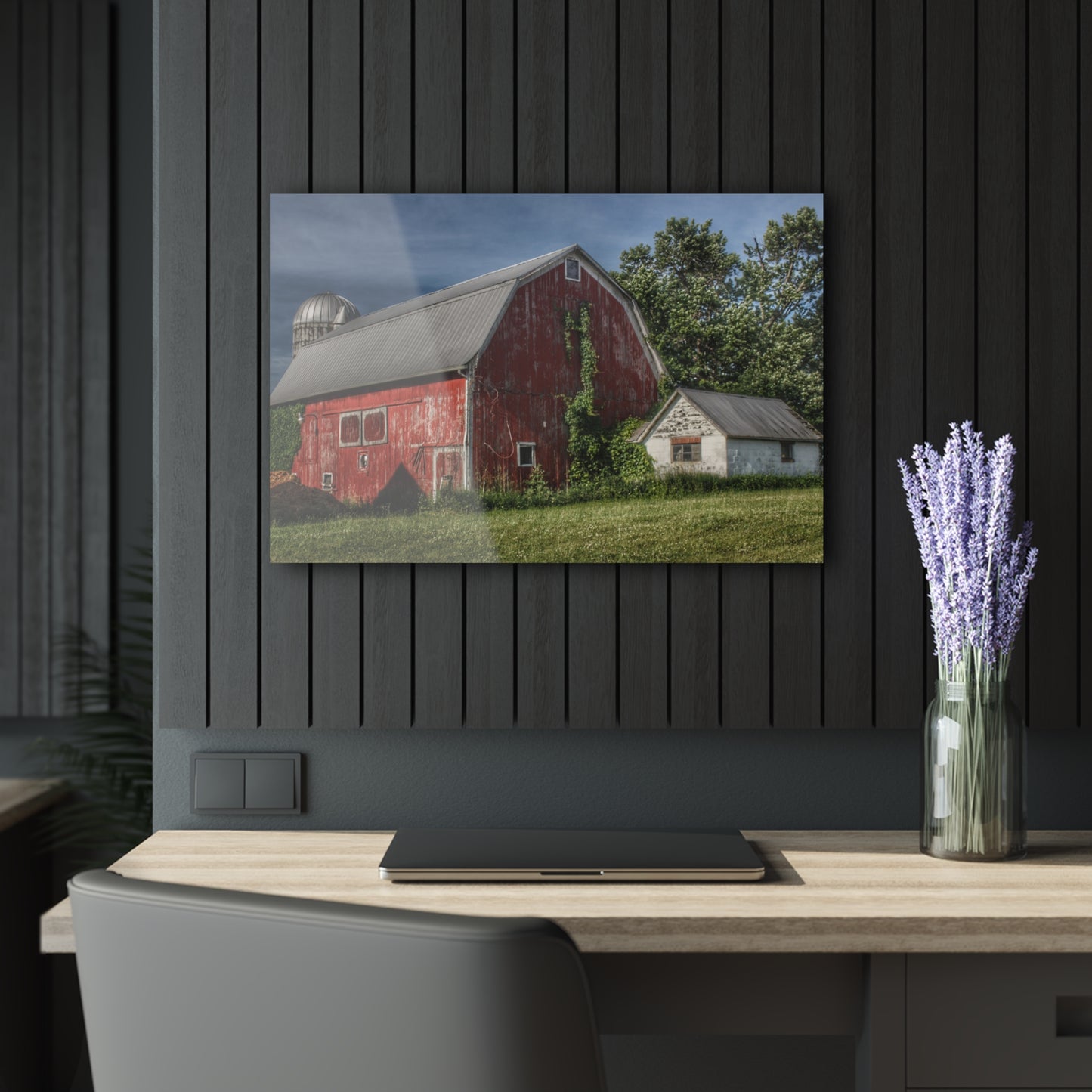 U R There Photography Stanley Road Red in Summer I Rustic Farmhouse Acrylic Wall Print