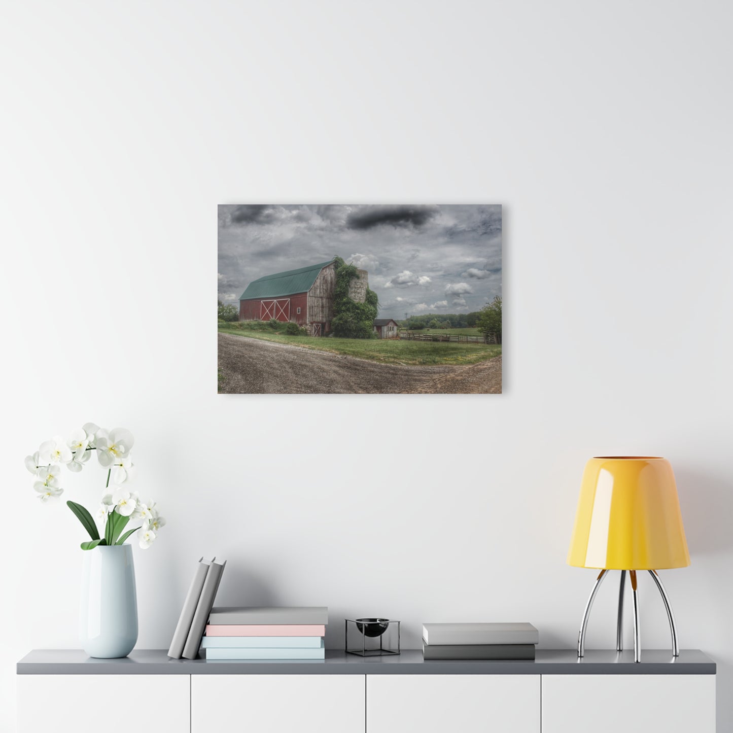 U R There Photography West Hunters Creek Road Red II Rustic Farmhouse Acrylic Wall Print