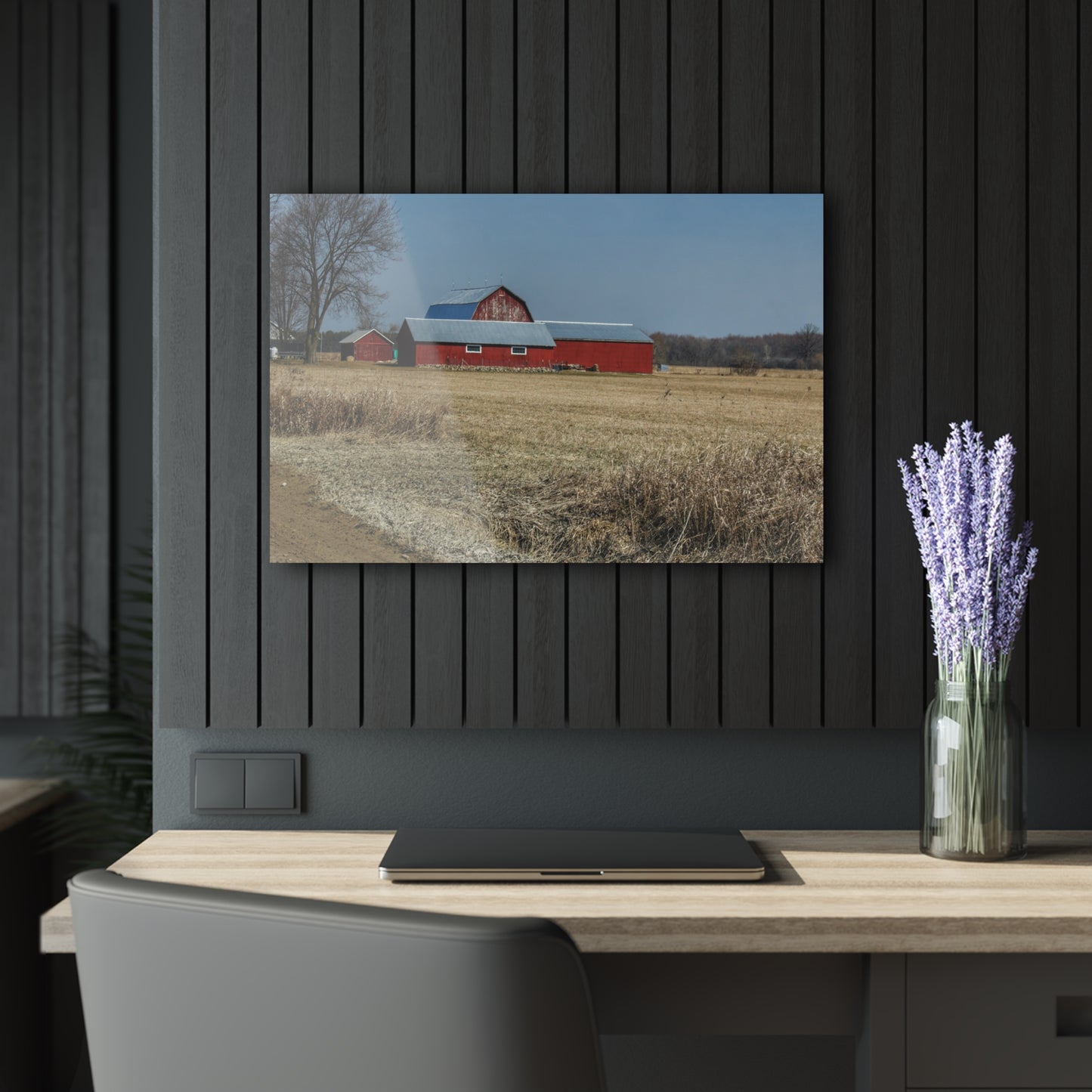 U R There Photography Romeo Plank Road Reds II Rustic Farmhouse Acrylic Wall Print
