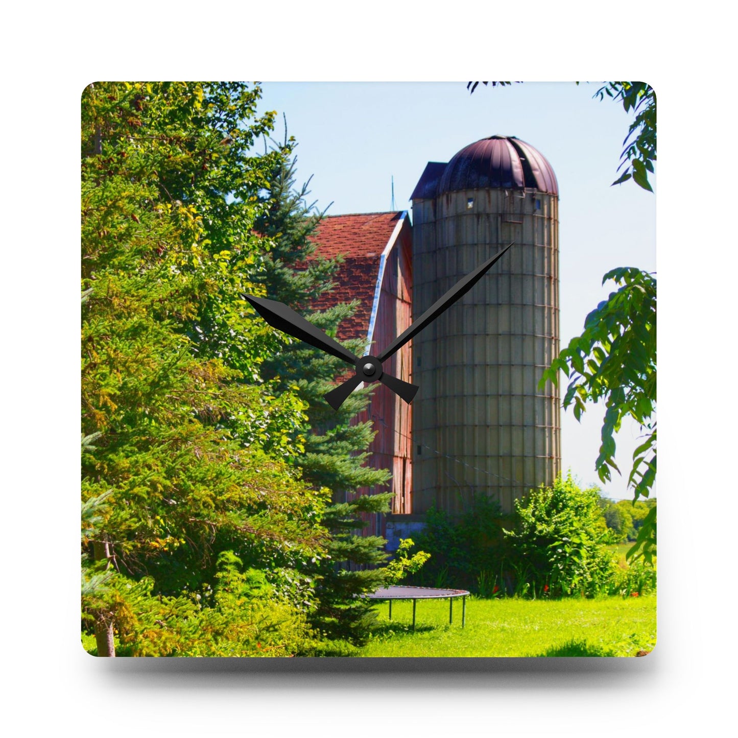 U R There Photography Atwell Road Hidden Rustic Farmhouse Acrylic Analog Wall Clock