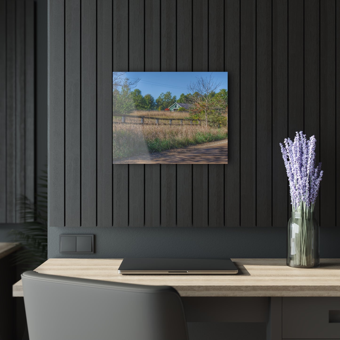 U R There Photography Oakwood Road Hidden Green Rustic Farmhouse Acrylic Wall Print
