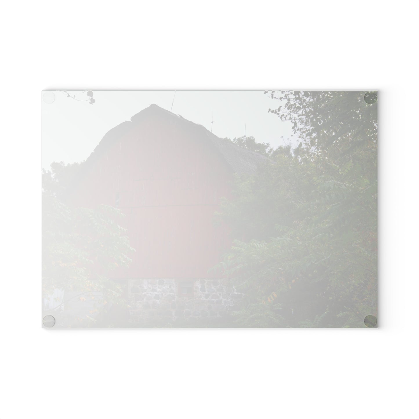 U R There Photography Brown Road Hidden Red II Rustic Farmhouse Tempered-Glass Cutting Board