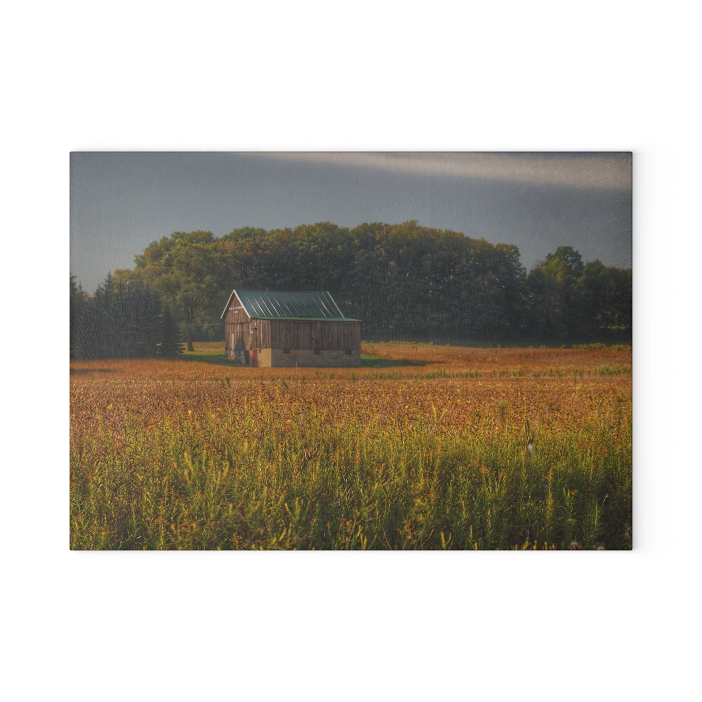 U R There Photography Snover Grey I Rustic Farmhouse Tempered-Glass Cutting Board