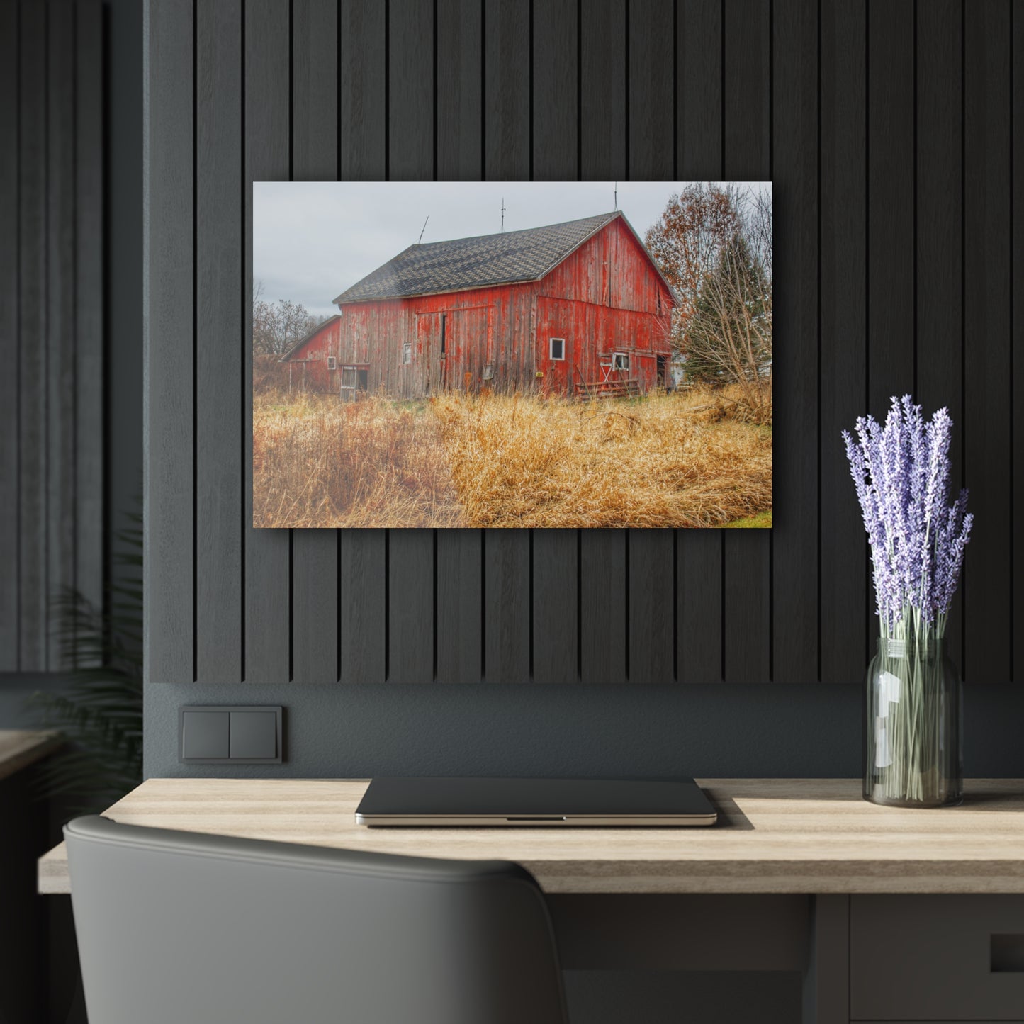 U R There Photography Harrington Road Red Rustic Farmhouse Acrylic Wall Print