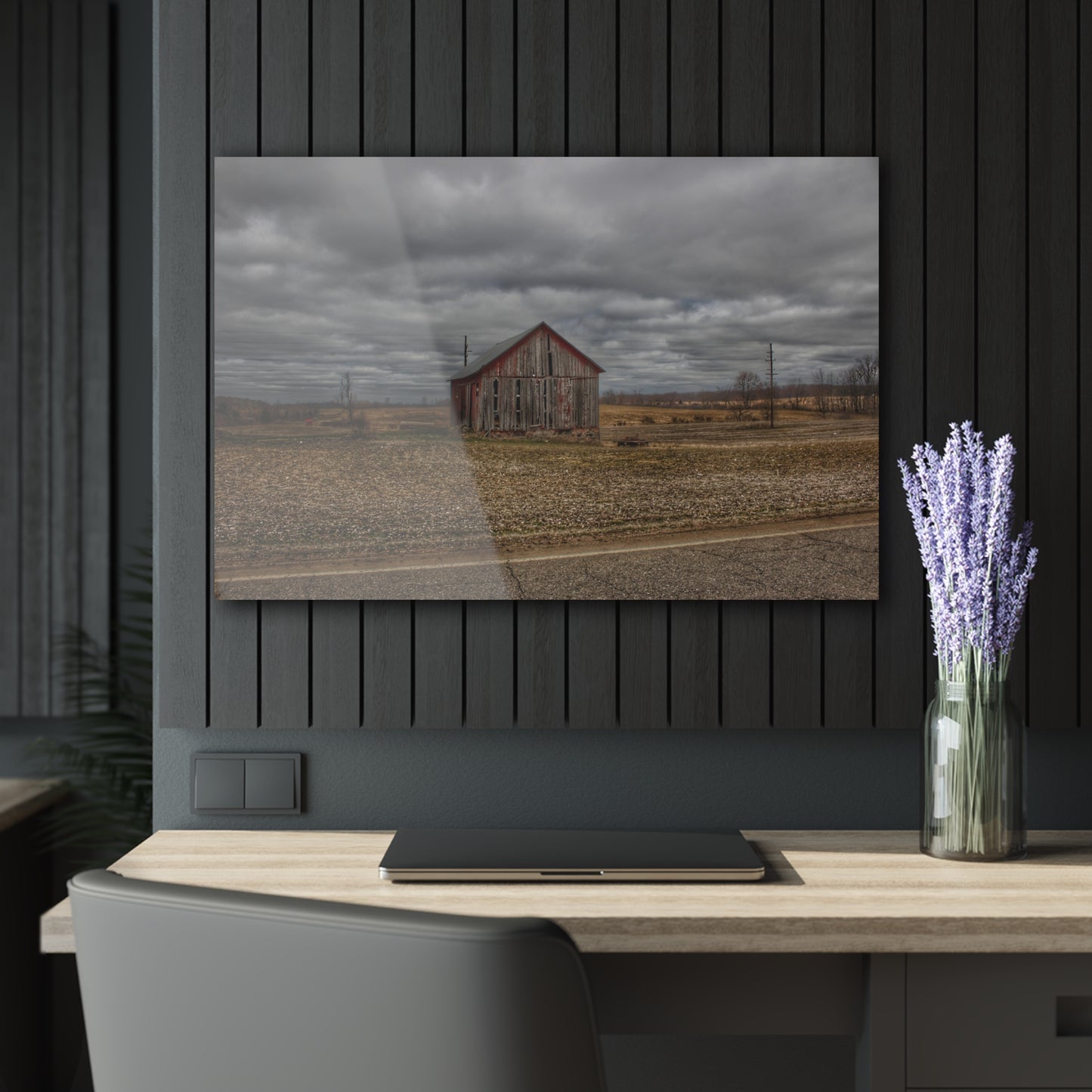 U R There Photography Barnes Road Little Red II Rustic Farmhouse Acrylic Wall Print
