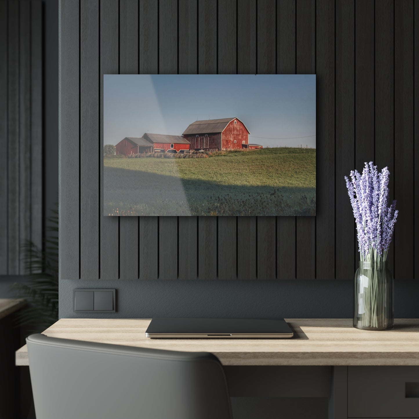 Rustic Farmhouse Wall Print Featuring Across the Field in Millington