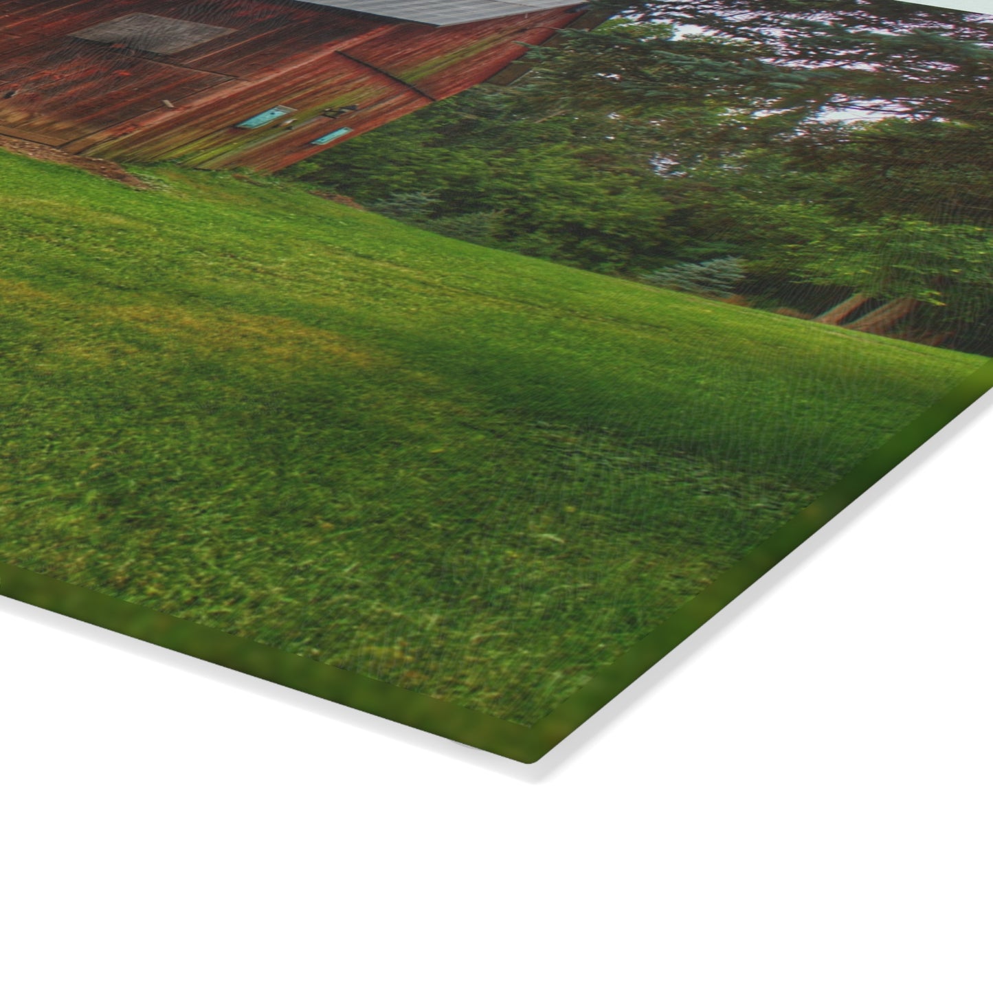 U R There Photography Rusted Red of Summer Rustic Farmhouse Tempered-Glass Cutting Board