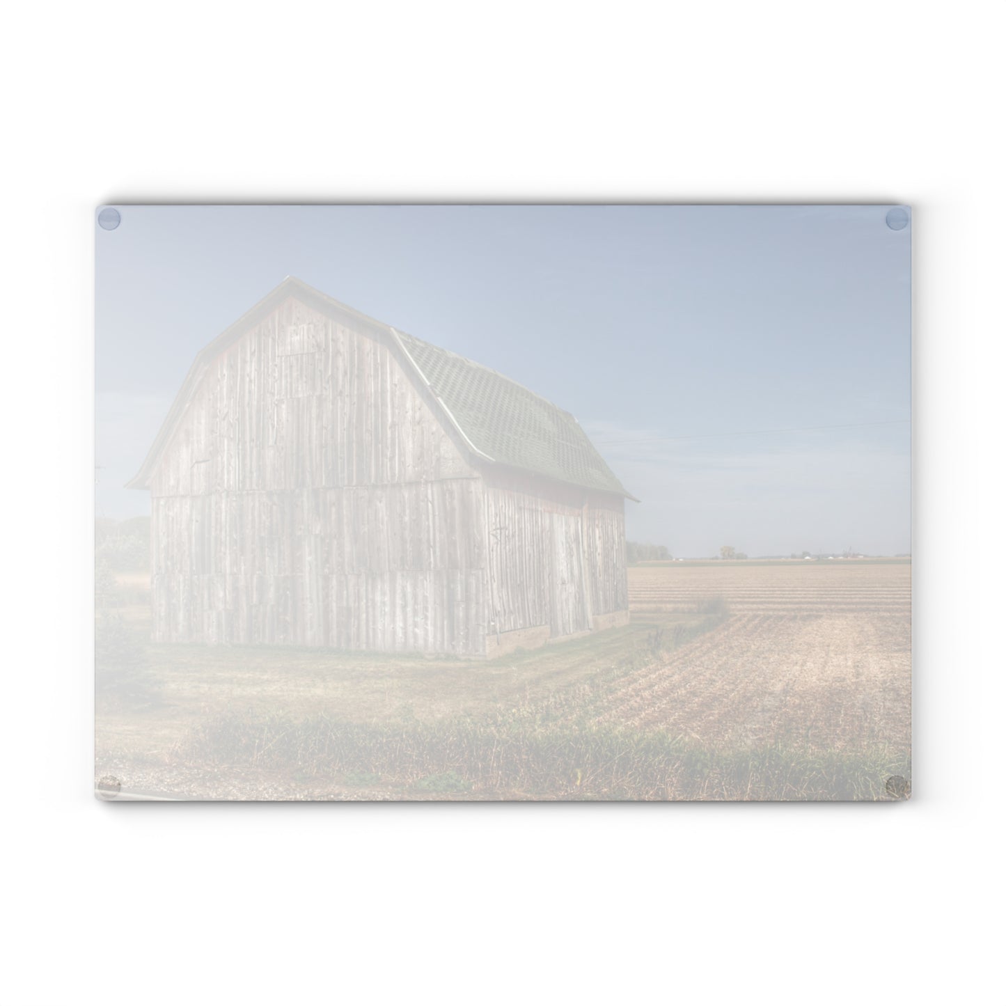 U R There Photography Vassar Road Grey Rustic Farmhouse Tempered-Glass Cutting Board